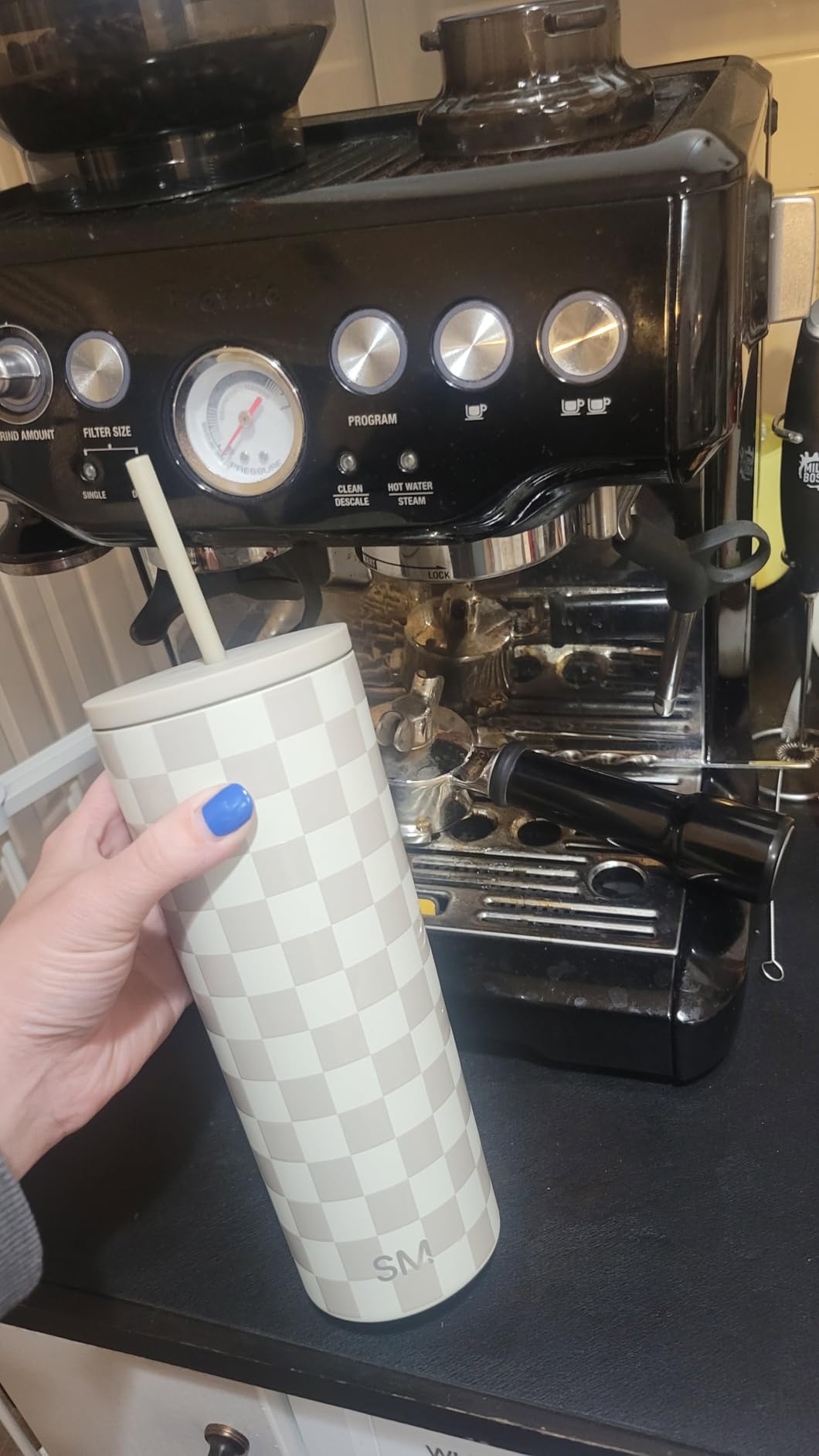 Simple Modern Iced Coffee Tumbler, Insulated | 24oz | Blue customer photo 1