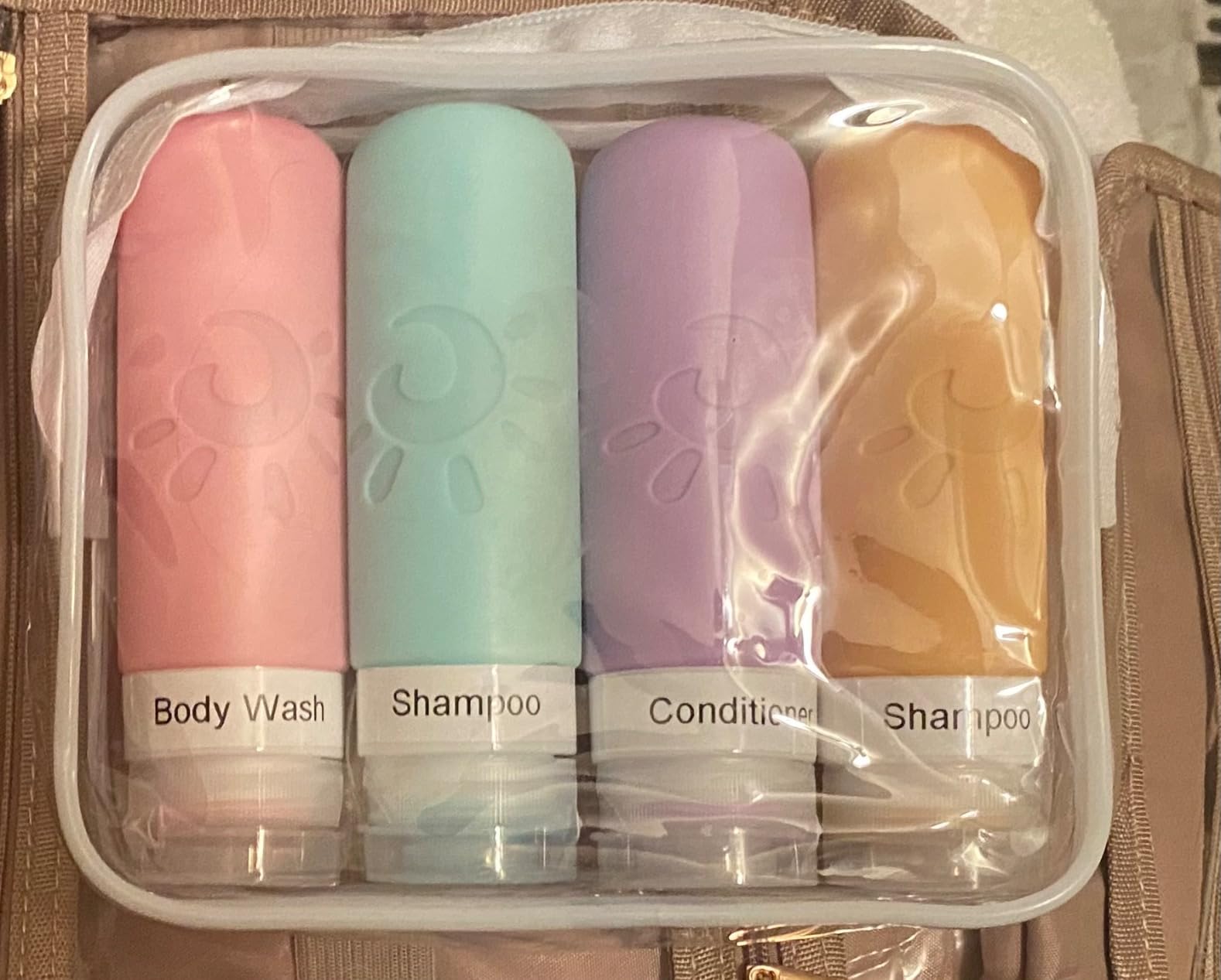 Zafit Travel Bottles for Toiletries, TSA Approved Travel Containers 3oz Leak Proof Travel Tubs Refillable Liquid Travel Accessories for Shampoo Conditioner Lotion Body Wash(Multicolored C) customer photo 2