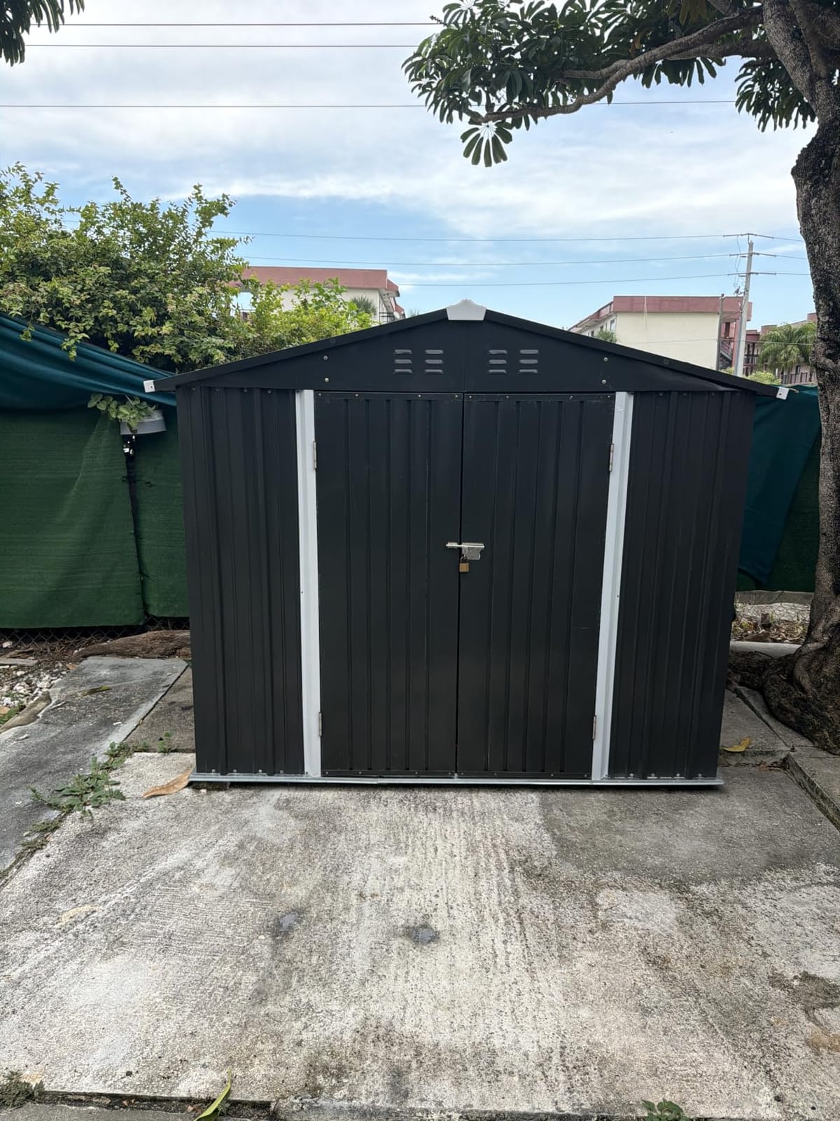 Gizoon 8x6 FT Outdoor Storage Shed, Corrosion Metal Garden Shed, Dark Grey customer photo 1