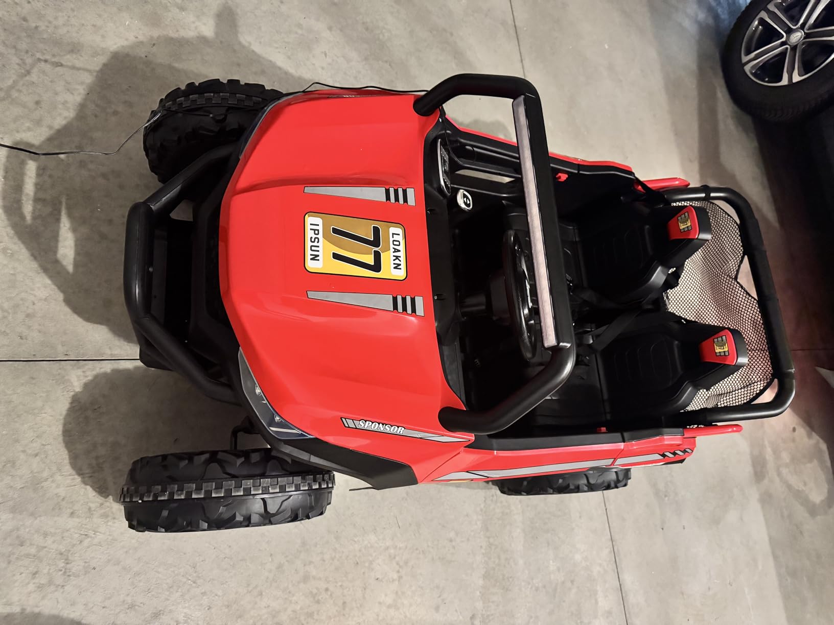 OLAKIDS 2 Seater Ride on Car for Kids, 12V UTV Kids' Electric Vehicles with Remote Control, Spring Suspension, Soft Start, Music Bluetooth FM, Battery Powered for Ages 3-8 (Jet Black) customer photo 2