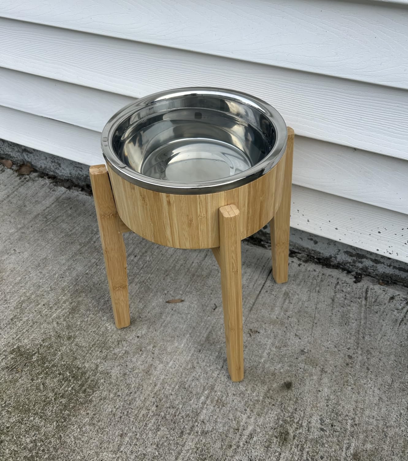 Dog Bowls Elevated for Large Dogs - 15-Inch Bamboo Stand - 74oz customer photo 2