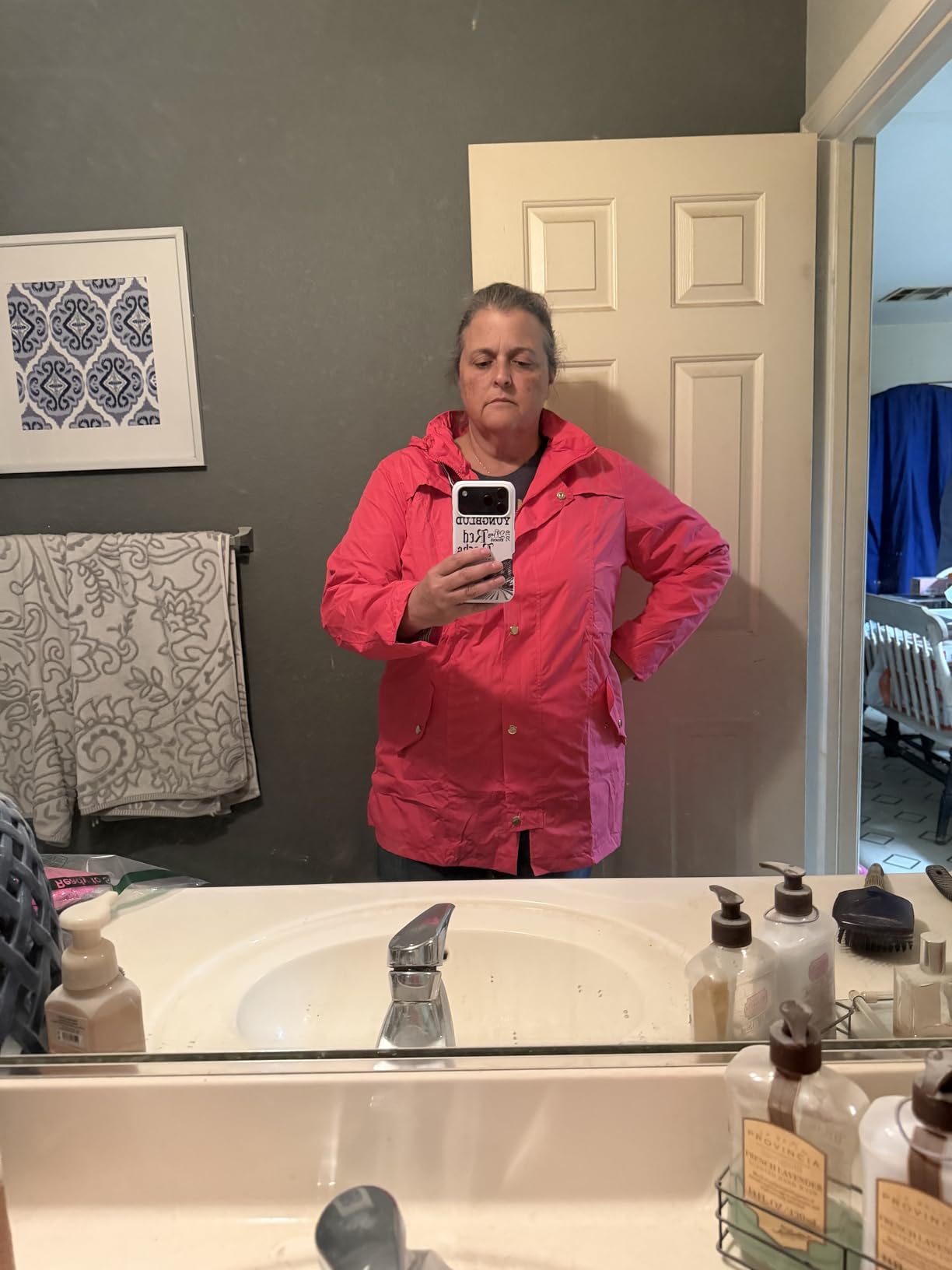 Kikibell Rain Jacket Women Striped Lined Hooded Lightweight Raincoat Outdoor Waterproof Windbreaker customer photo 1