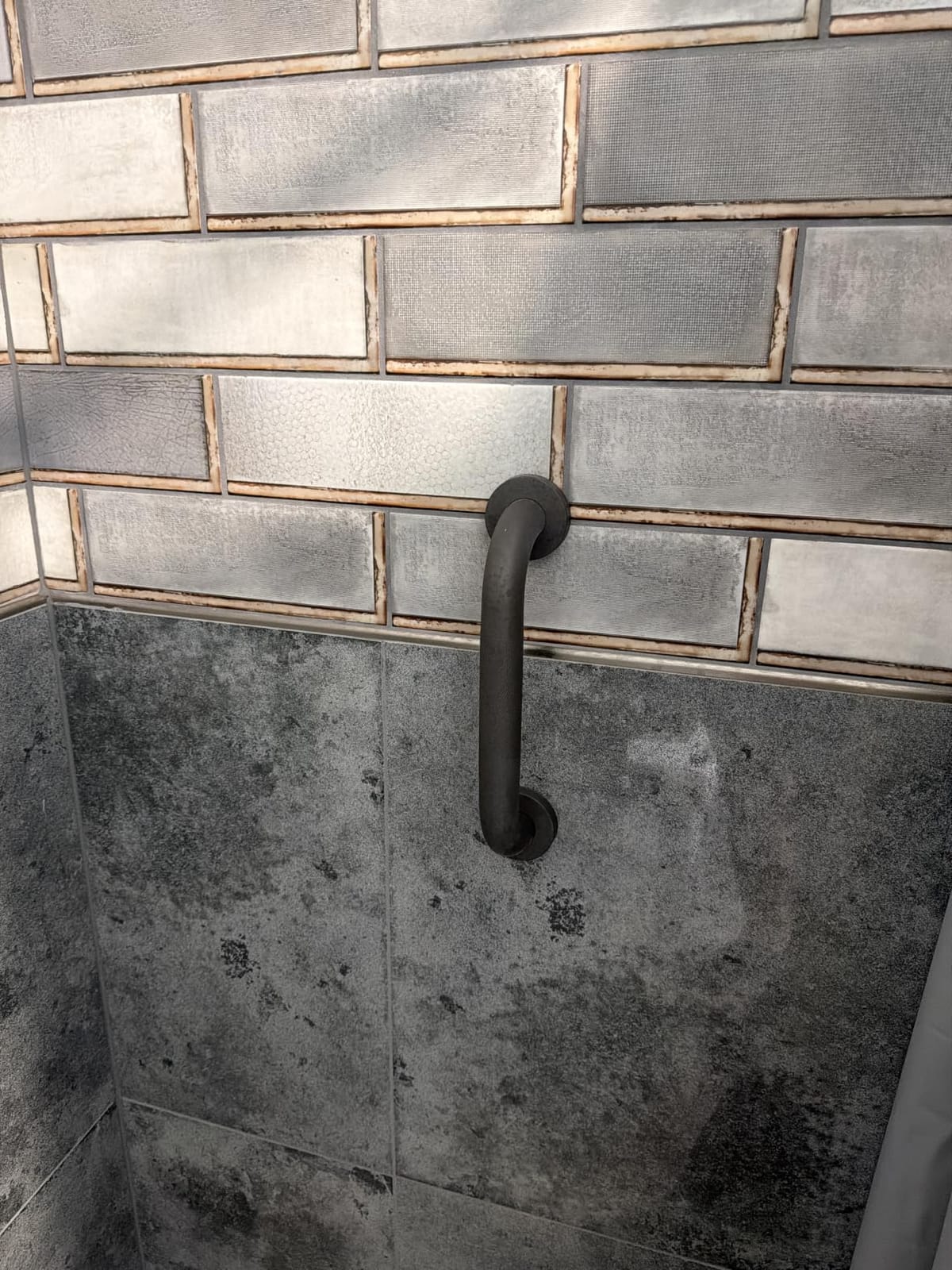 Shower Grab Bar, 2 Pack 16 Inch Black Bathroom Grab Bar, 1.25