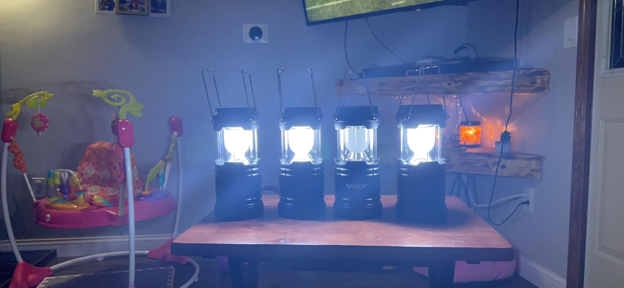 Wsky Solar Camping Lantern 4-Pack - Rechargeable LED Lights, Magnetic Base & Foldable Hanging Hook- Collapsible Lamp Battery Powered Perfect for Power Outages, Hiking, Campsites, Emergencies customer photo 2