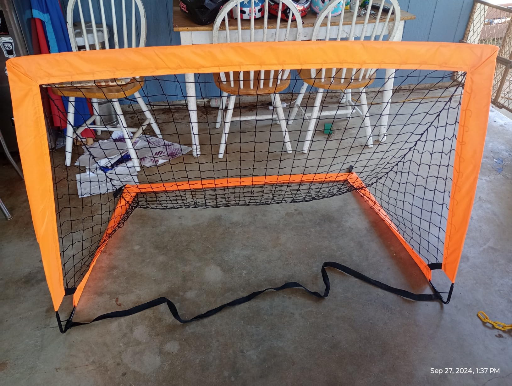 2 Pack 4' x 3' Soccer Goal Net Set, Pop Up Kids Practice Soccer Goals for Indoor and Outdoor.Portable Soccer Net with Carrying Bag & Ground Pegs, Perfect for Backyard, Field, Court customer photo 1
