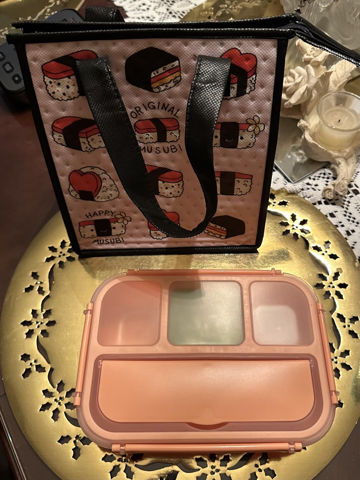 shell and turtle Bento Box Adult Lunch Box, Kids Lunch Containers for School with 4 Compartments, with Utensils, Sauce Jar, Muffin Liners, Microwave Safe, Navy customer photo 1