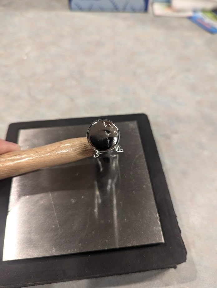 Steel Bench Block Flat Anvil Jewelers Tool with Rubber Block and Stamping Hammer for Jewelry Repairing, Metal Stamping customer photo 2