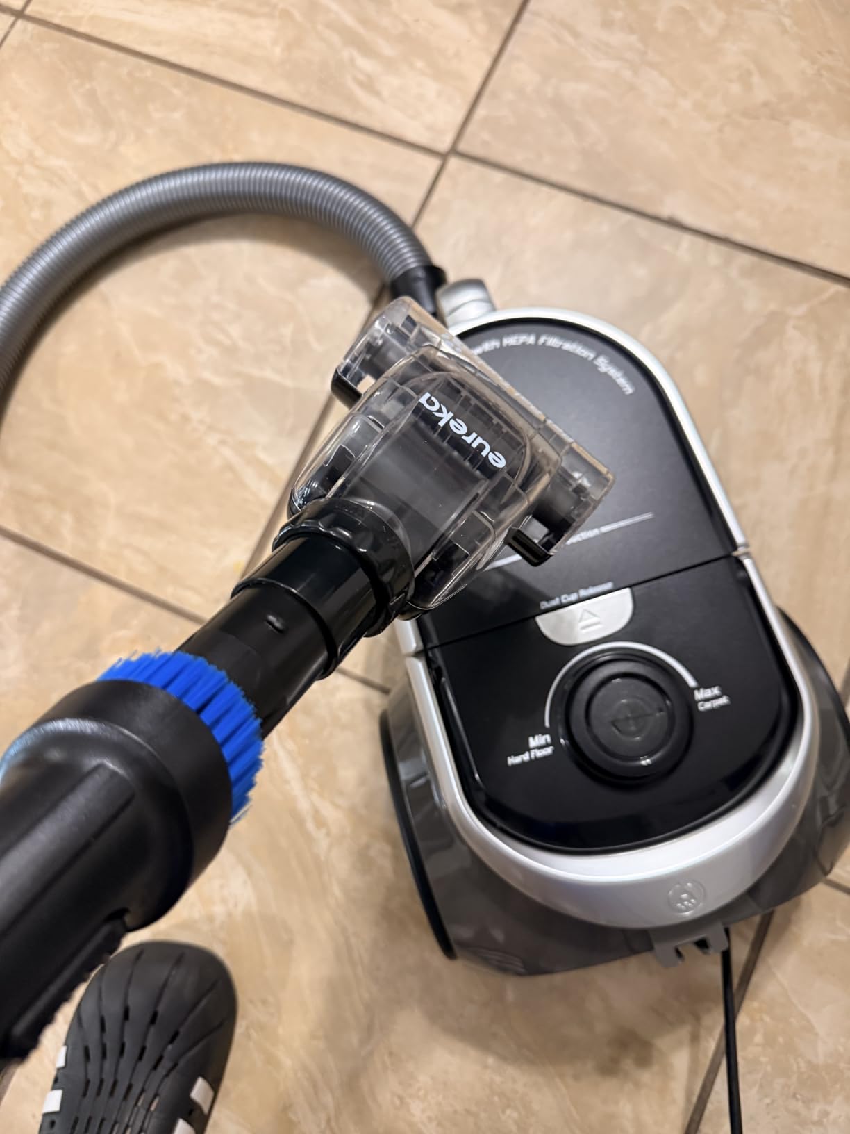 Eureka Bagless Canister Vacuum Cleaner, Vacuum for Hardwood Floor, Carpet | NEN180 WhirlWind, Lightweight, 1000W, ≤82 dBA. HEPA, Auto Cord Rewind, 2-in-1 Vac for Hard Floors, Carpets, & Pet Hair customer photo 2