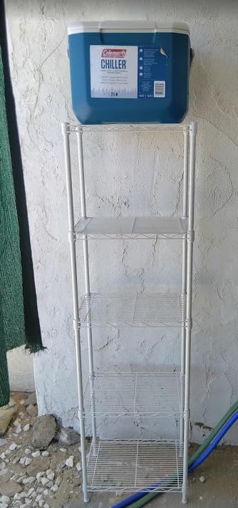 SINGAYE Metal Shelves Wire Shelving Storage Standing Adjustable Shelf Unit | 5 Tier Mesh Units Shelf for Kitchen Laundry Bathroom Closet Organizers Pantry Narrow Home Rack 10