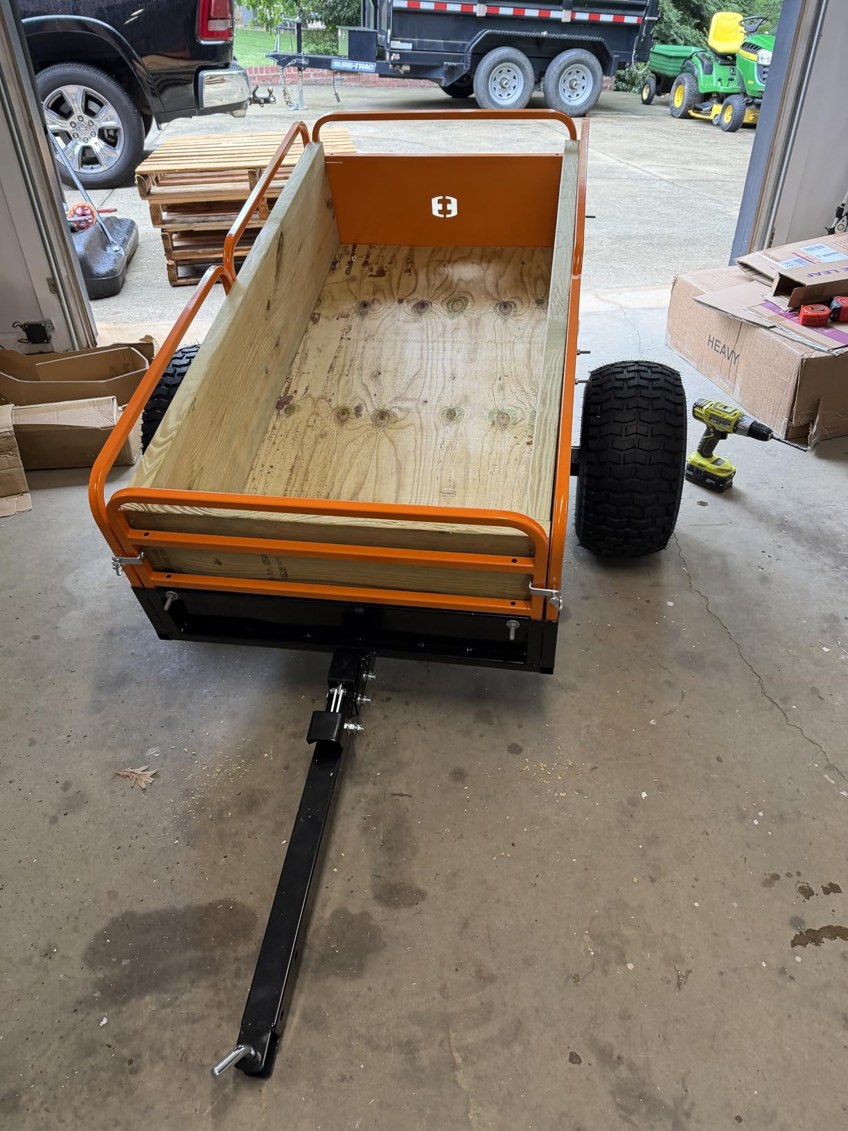 Impact IMPLEMENTS® 1500lb HD Agricultural Trailer with Solid Floor & Sides. Rugged Tires and Solid Sides with Tailgate for Increased Capacity. Original USA Design. customer photo 2