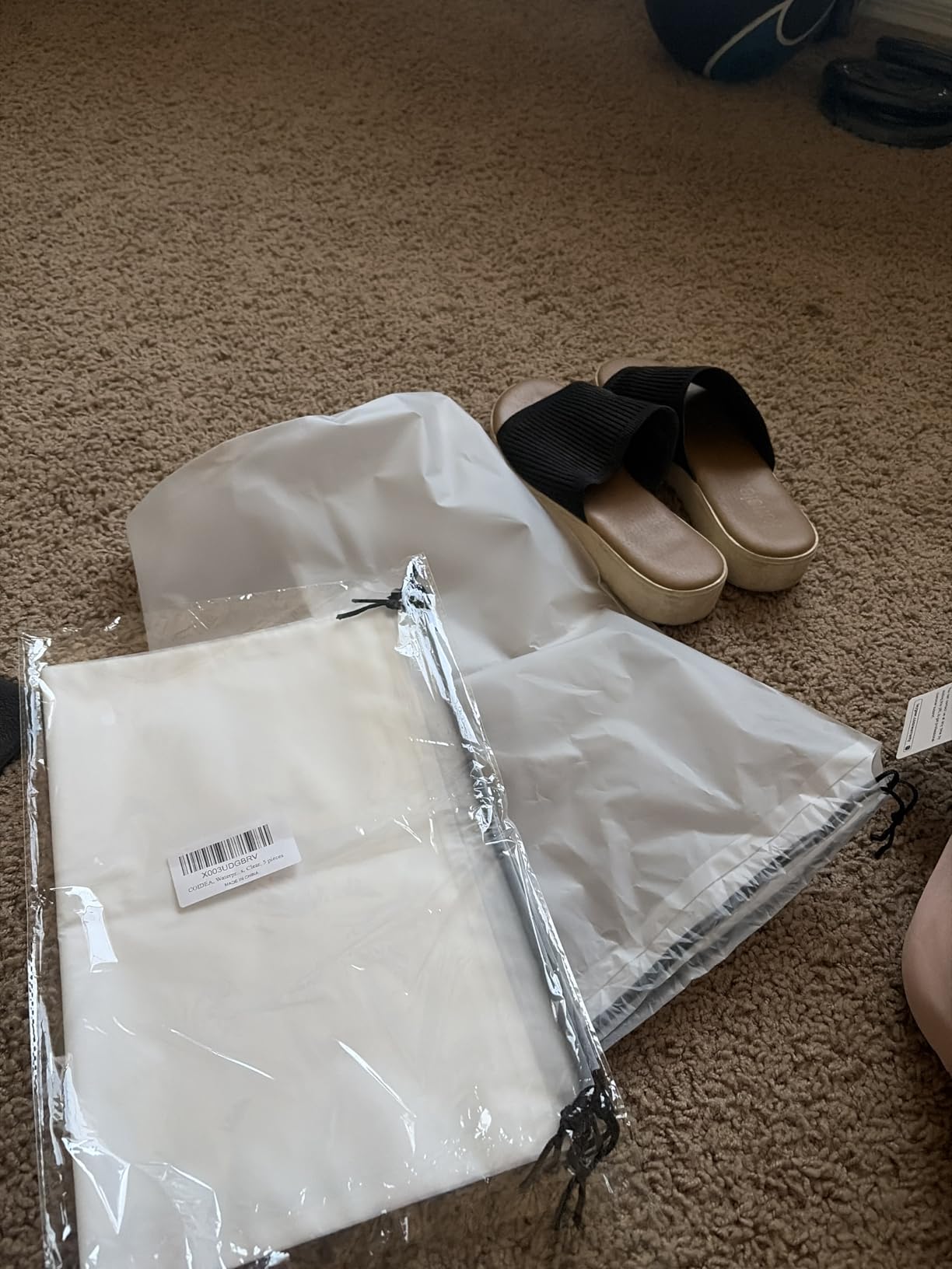 Black Travel Shoe Bags - 5 Pcs Non-Woven Packing Bags with Clear Window customer photo 2