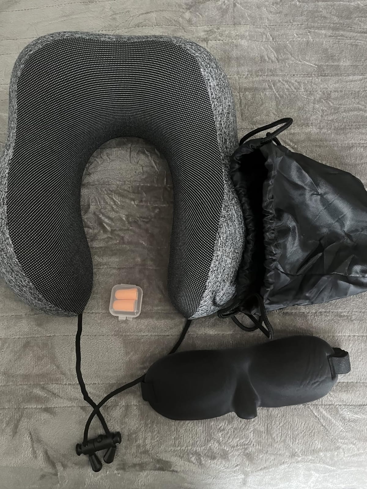 ExploreBliss Travel Pillow, Memory Foam Neck Pillow Airplane, Grey customer photo 2