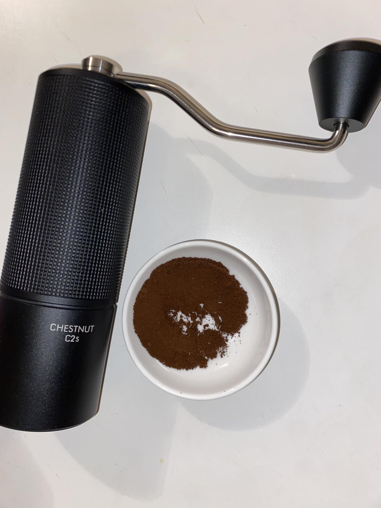 TIMEMORE Chestnut C2S Manual Coffee Grinder Stainless Steel S2C Conical Burr Coffee Grinder, Capacity 25g Hand Coffee Bean Grinder, Double Bearing Positioning, Black customer photo 1