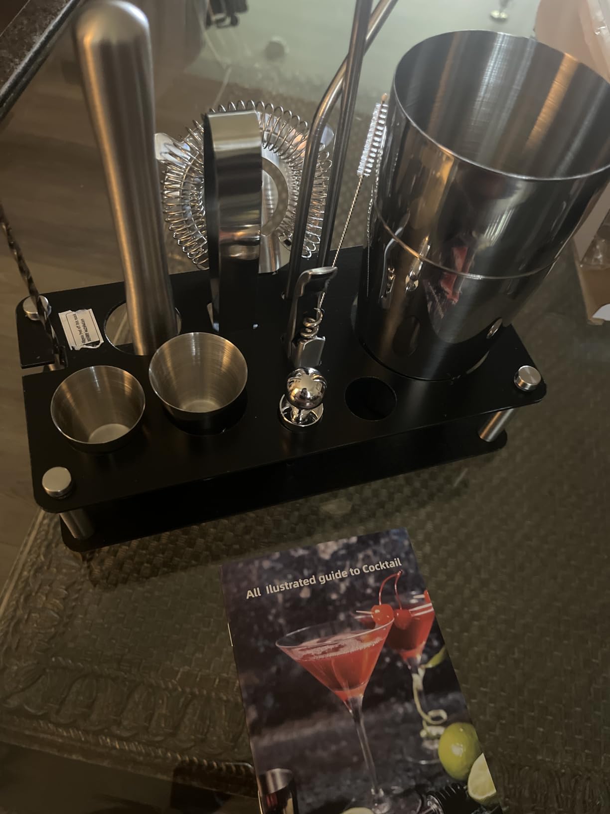Wukuna Cocktail Shaker Bartender Kit, 15 Pcs Bar Tool with Acrylic Stand customer photo 1