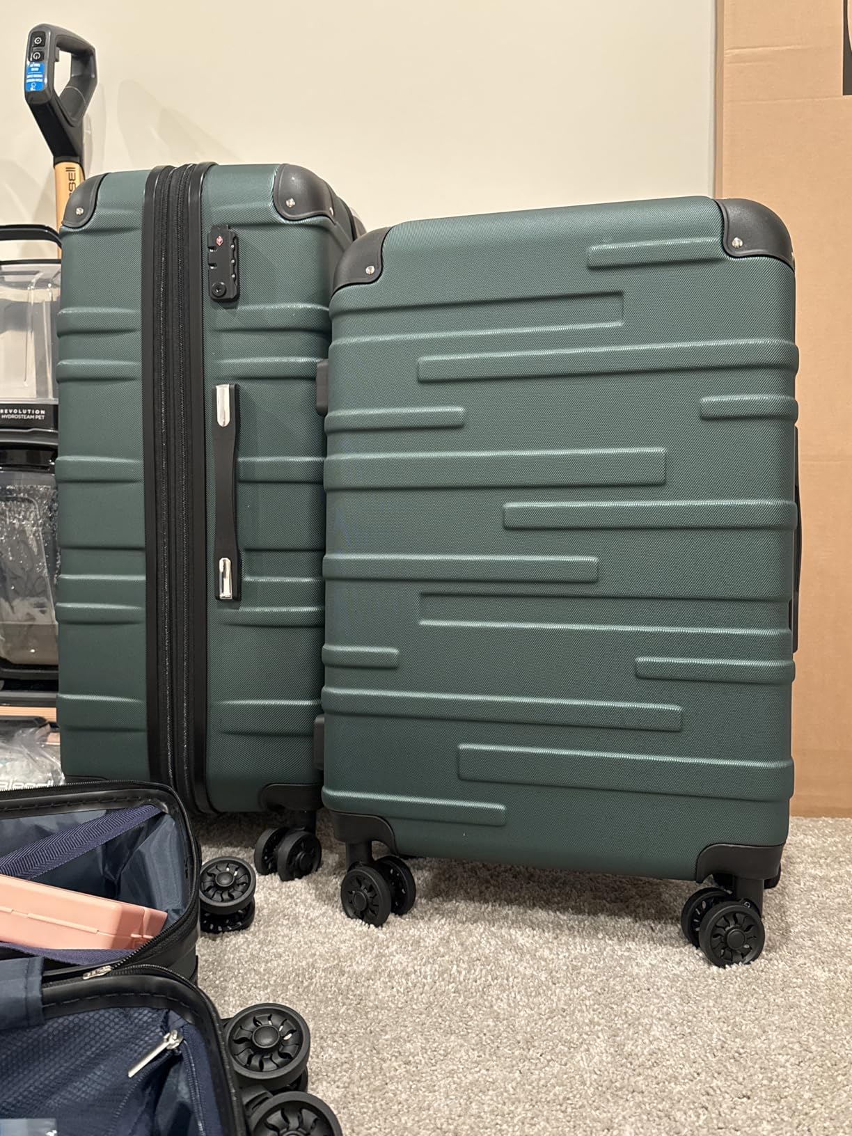 Coolife Hardside ABS Luggage, TSA Lock, Spinner Wheels, 28in Checked | ABS hardshell, scratch-resistant, 360° silent spinner wheels, YKK zippers, TSA lock, aluminum handle, 15% expandable customer photo 1