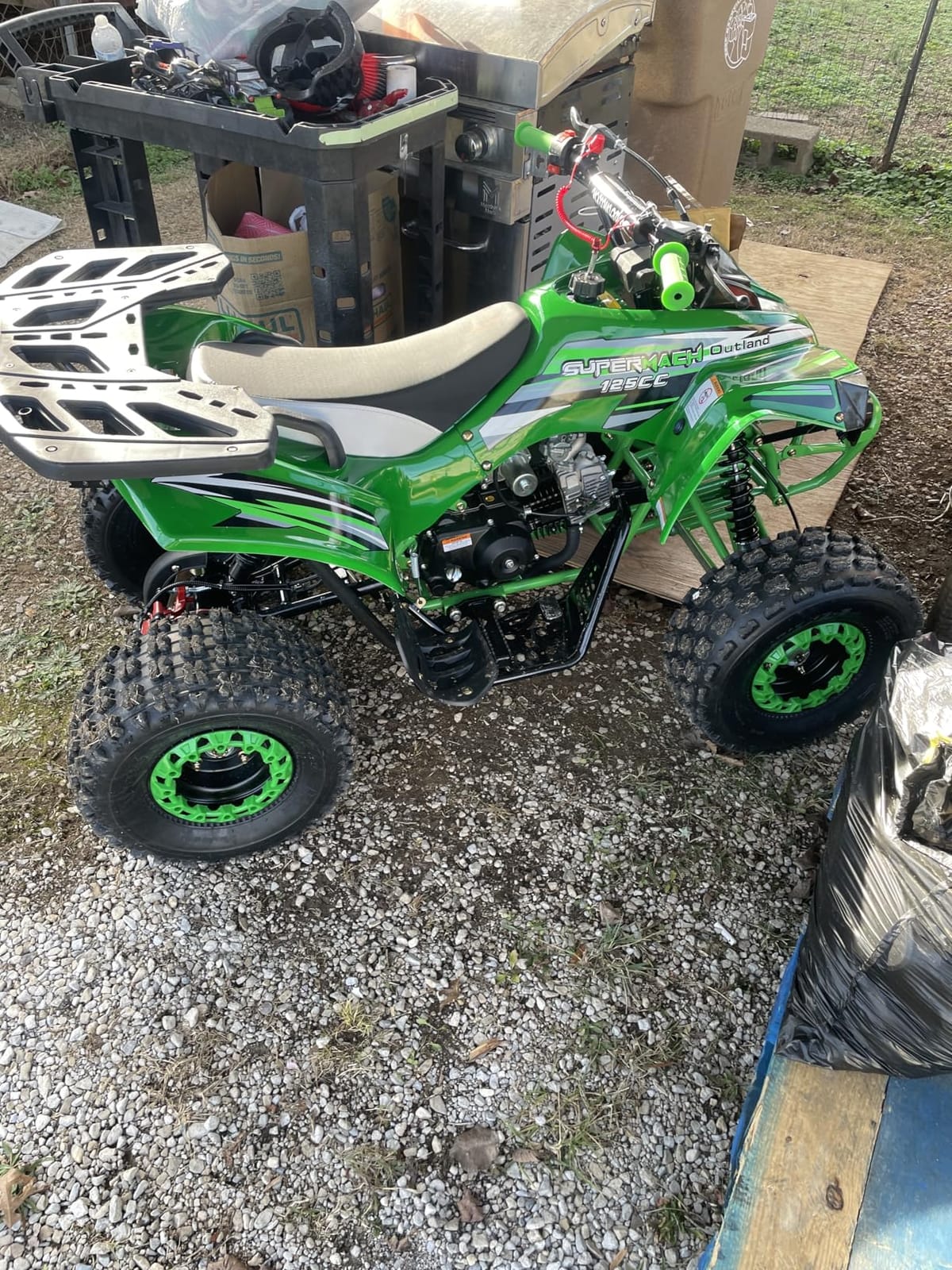 HHH Upgraded 125cc ATV Sports Quad Youth Utility Style 125cc Fully Automatic with Reverse Gas 4 Wheeler Outlander ATVs Quads Big 19/18 inches Tires (Red) customer photo 1