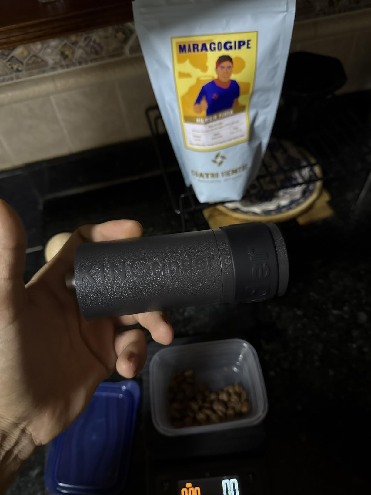 KINGrinder P2 Lightweight Manual Coffee Grinder, ABS Body, Stainless Burr customer photo 2