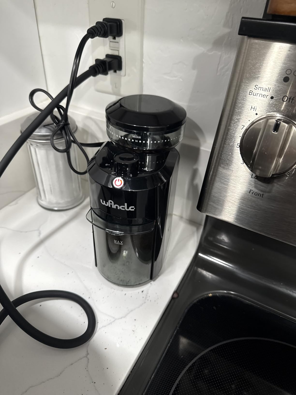 Wancle Electric Burr Coffee Grinder - Adjustable with 28 Precise Grind Settings for 12 Cups - Professional Coffee Bean Grinder (Plastic, Black) customer photo 2