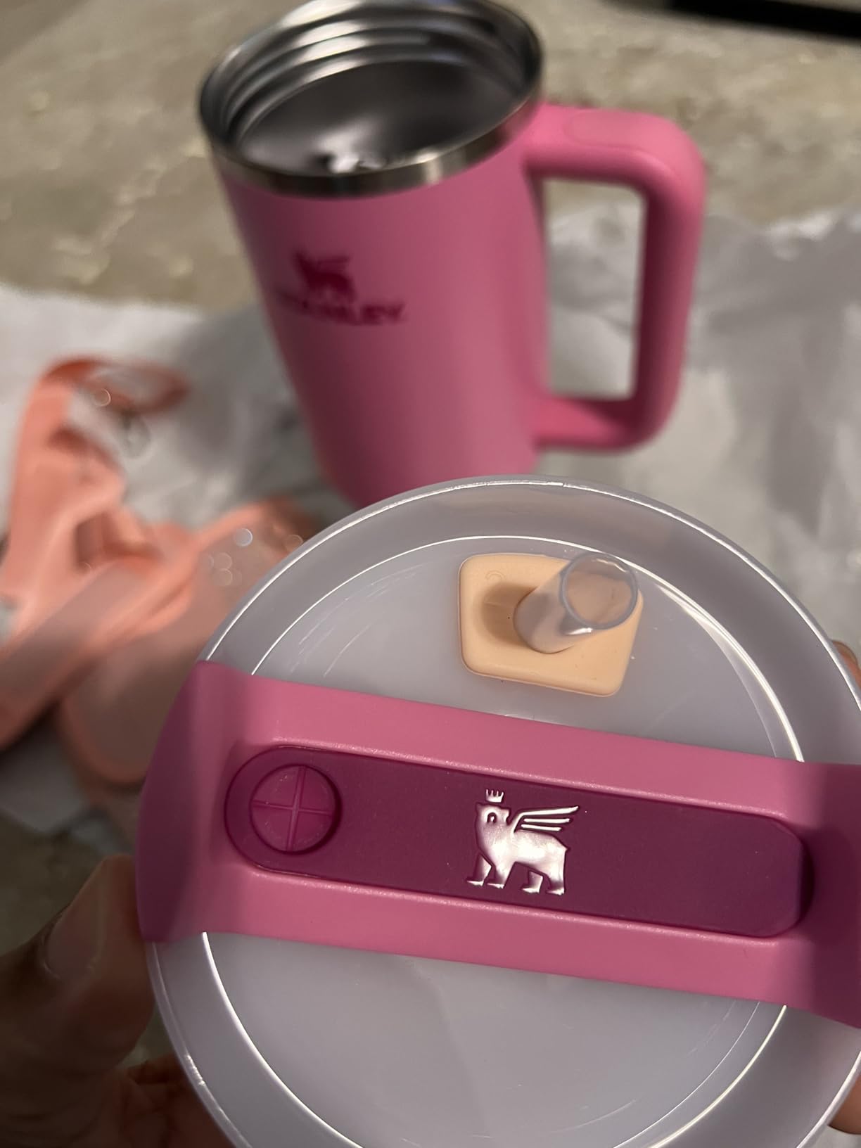 STANLEY Quencher H2.0 Tumbler with Handle and Straw 30 oz | Flowstate 3-Position Lid | Cup Holder Compatible for Travel | Insulated Stainless Steel Cup | BPA-Free | Rose Quartz 2.0 customer photo 1