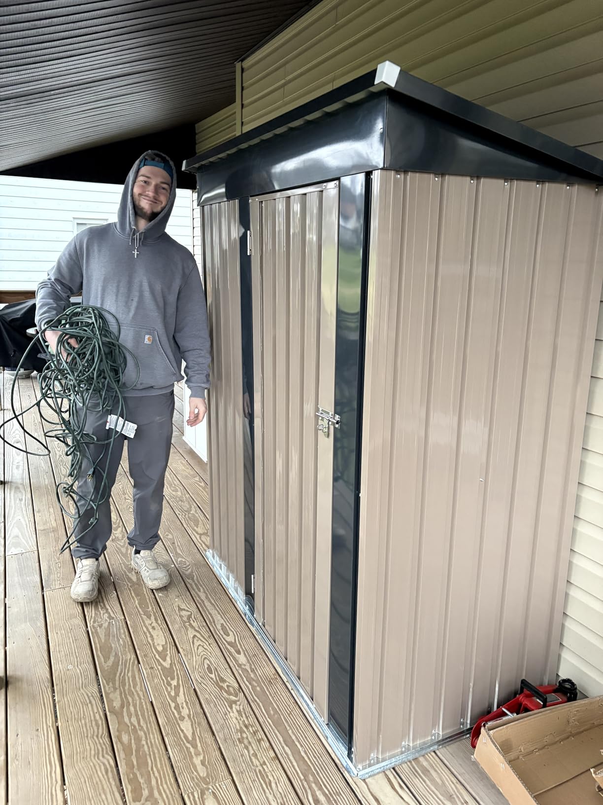 Greesum 5.8x3.3 FT Outdoor Storage Shed, Black customer photo 1