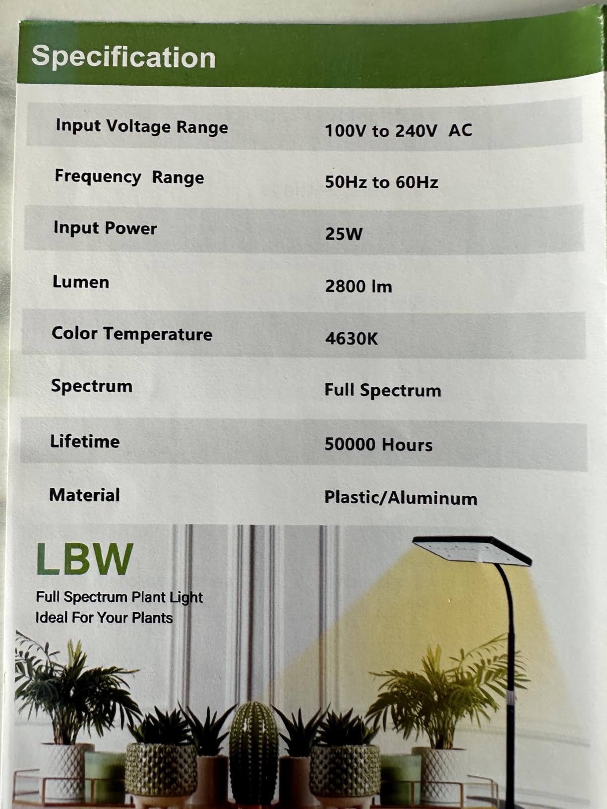 LBW Desk Grow Light, 214 LEDs Full Spectrum Plant Light for Indoor Plants customer photo 2