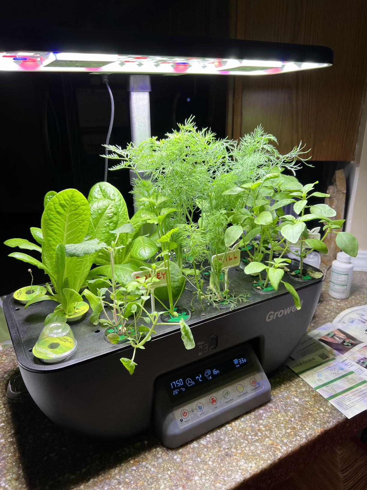Hydroponics Growing System Kit, 17 Pods Herb Garden with 102 28W Full-Spectrum Grow Lights & 2 Fans, Indoor Garden with Water Pump, 10L Water Tank, Auto Timer, Height Adjustable (Black & White) customer photo 1
