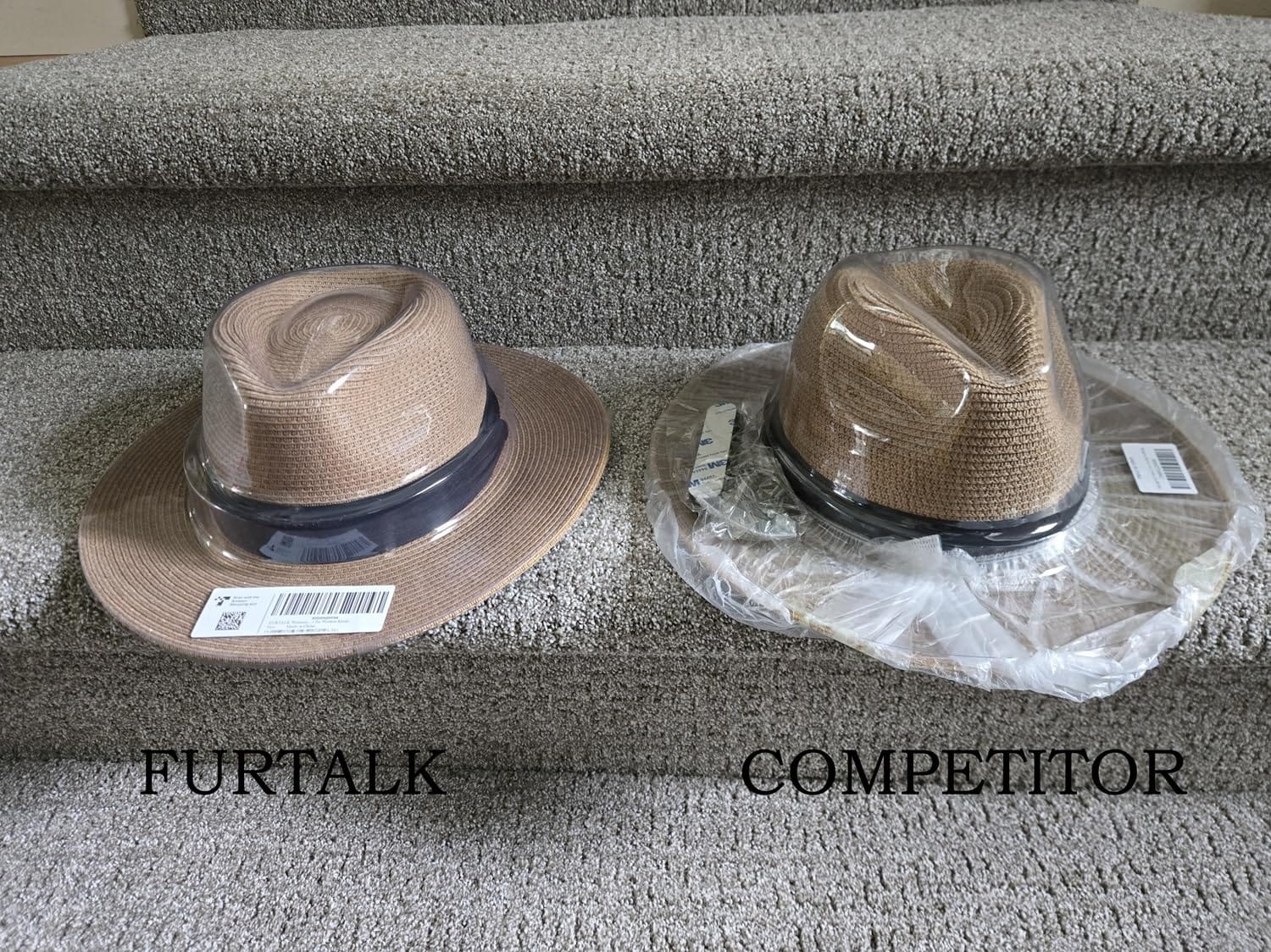 FURTALK Sun Hat Wide Brim Straw Fedora Panama Beach for Men Women customer photo 1