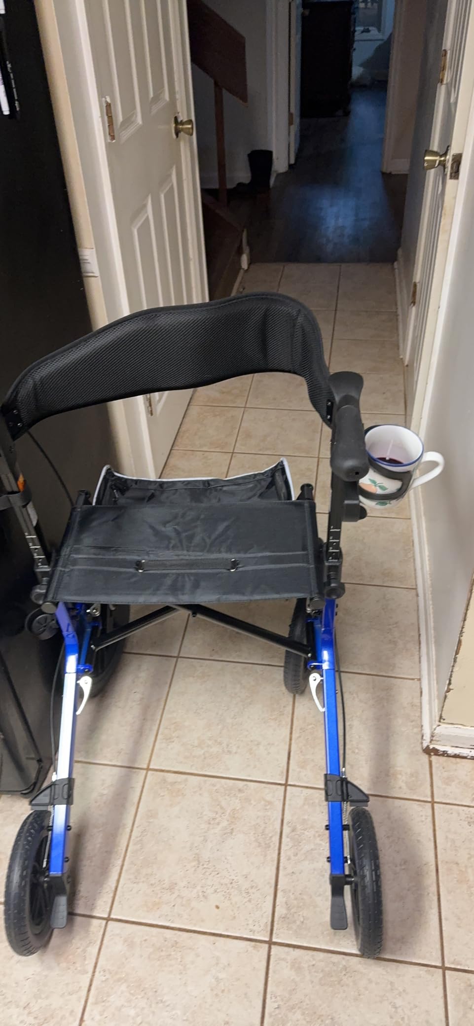 ELENKER All-Terrain Rollator Walker with Non-Pneumatic Tire 12” Front Wheels, Compact Folding Design for Seniors, Green customer photo 2