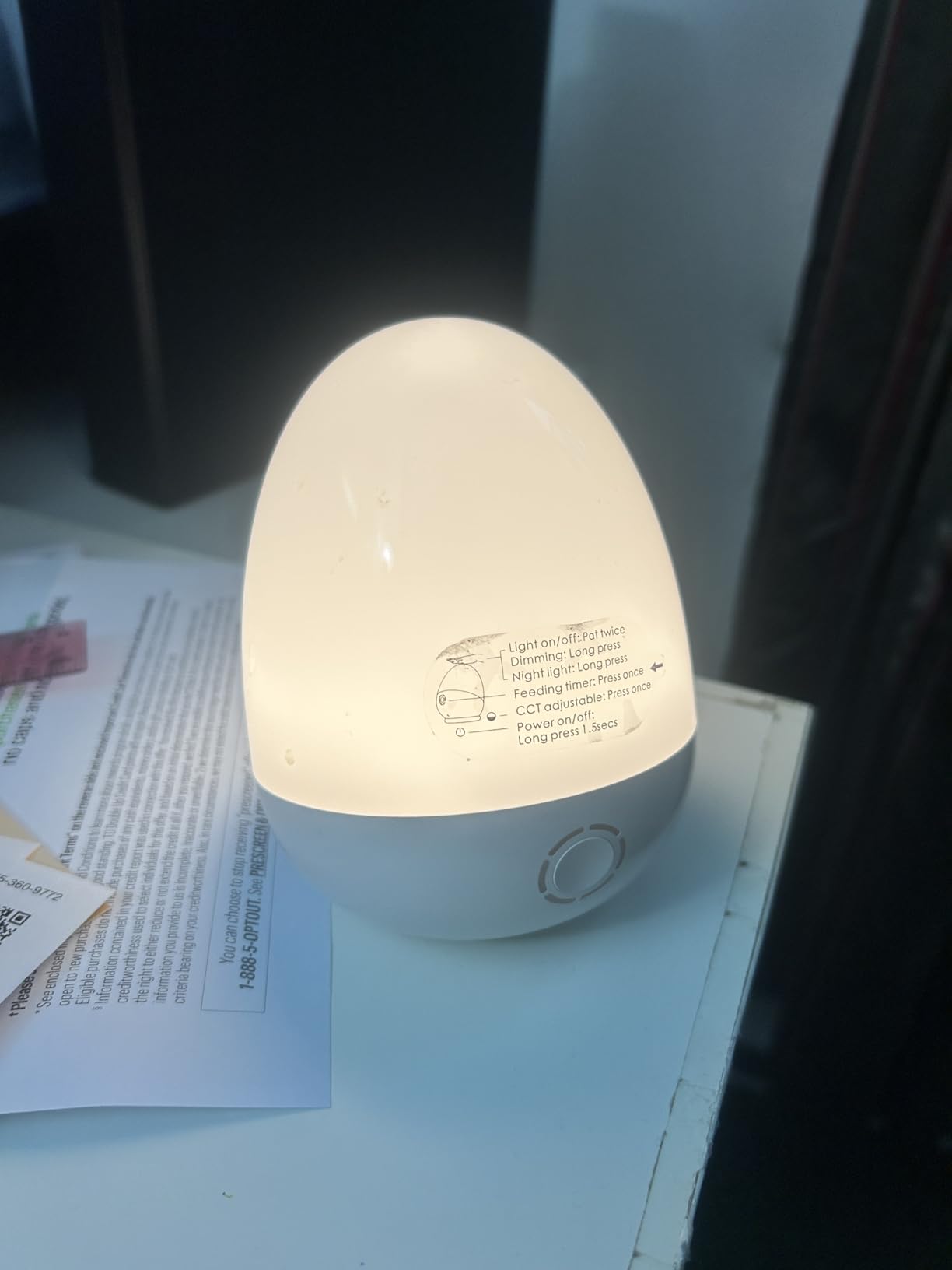 Touch Egg Night Light for Baby Nursery, Rechargeable Portable Kids Nightlight Lamp with 1-6H Feeding Timer, 3 Color Temperatures Dimmable, Ideal for New Moms of Toddlers customer photo 2