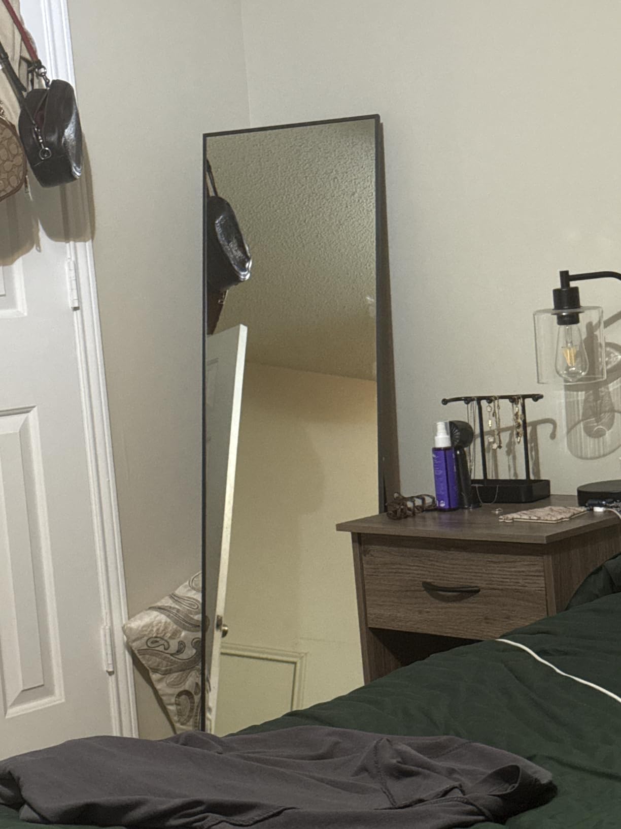 Delma Full Length Mirror with Stand, Black Floor Mirror customer photo 2