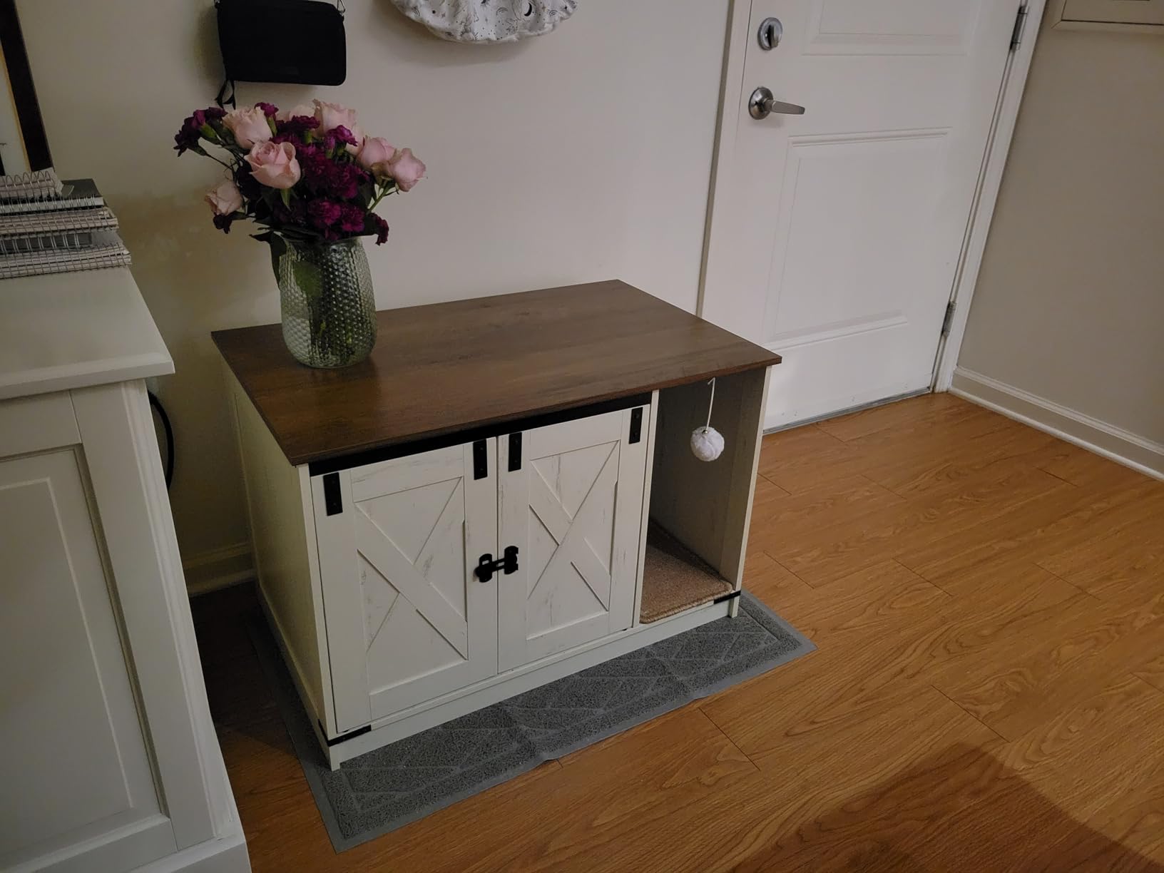 Hzuaneri Cat Litter Box Enclosure, Hidden Litter Box Cabinet Furniture customer photo 1