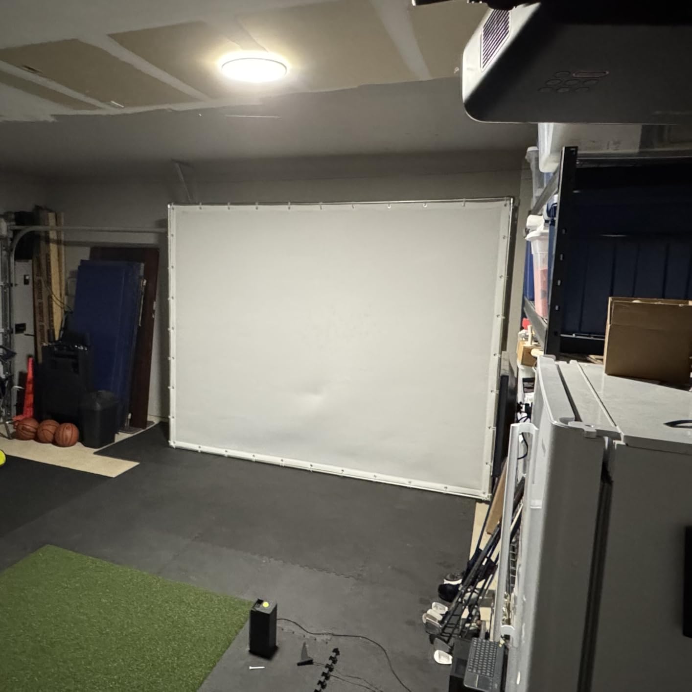 Golf Simulator Impact Screen, Premium Triple Layer Launch Monitor Projector Screen with HD Visuals, Indoor Practice Screen for Enclosure and Net, Hitting Screen with Grommets & Bungee Cords customer photo 1