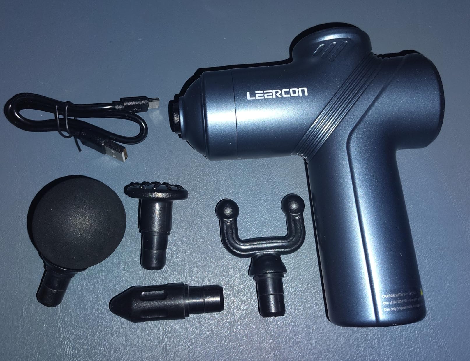 LEERCON Massage Gun Deep Tissue Mini Muscle Massager for Pain Relief, Blue customer photo 2