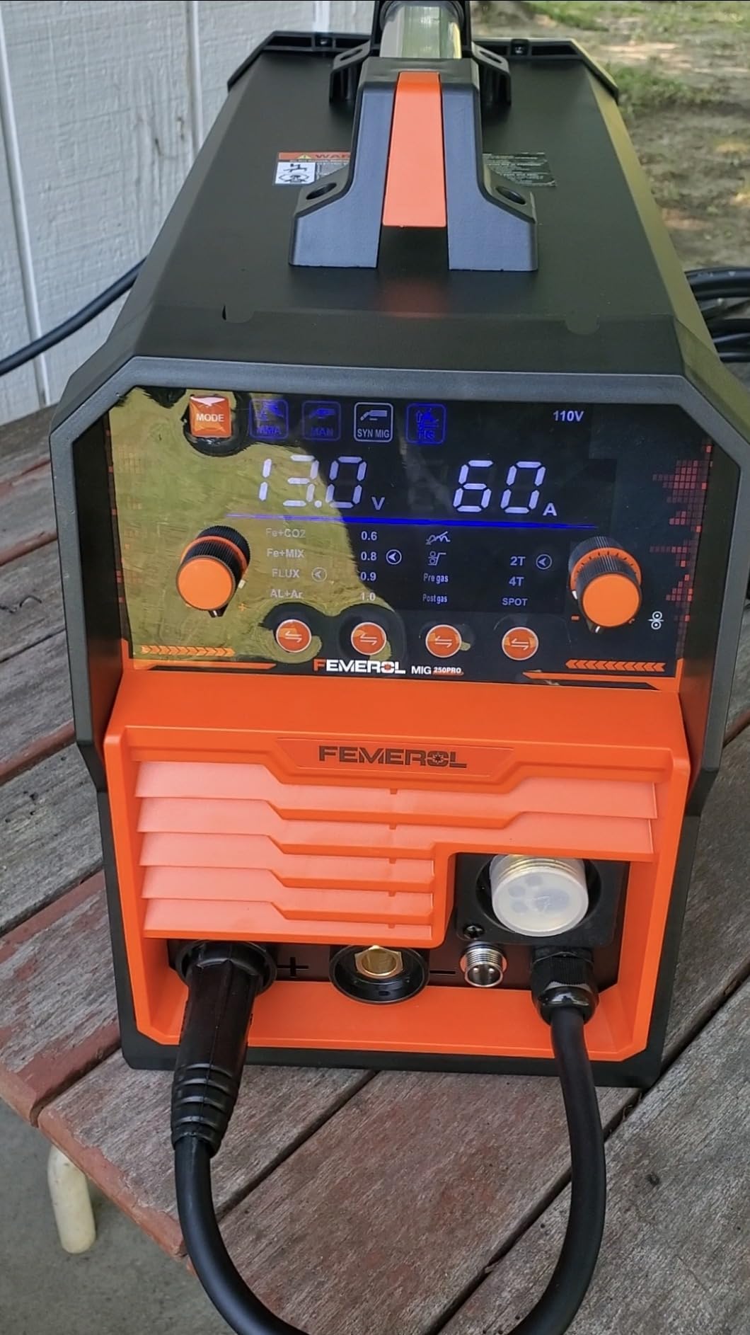 FEMEROL 250A MIG Welder,6 in 1 Gas MIG/Gasless Flux Core/Stick/Lift TIG/Spot Welding/Spool Gun Compatible Aluminum Welding Machine Large LED Display 110V/220V Multi Process Welder customer photo 1