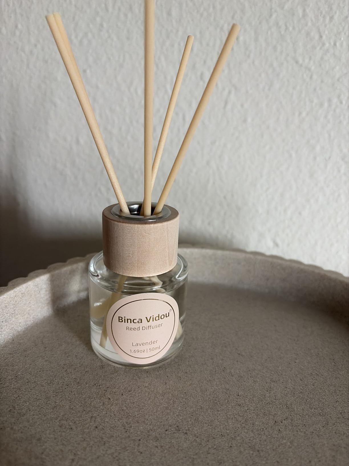 Reed Diffuser Set, Binca Vidou Lavender & Vanilla Natural Scent Oil Diffusers with Sticks for Home Office Bathroom Aromatherapy Decor 1.69oz x 2 customer photo 2