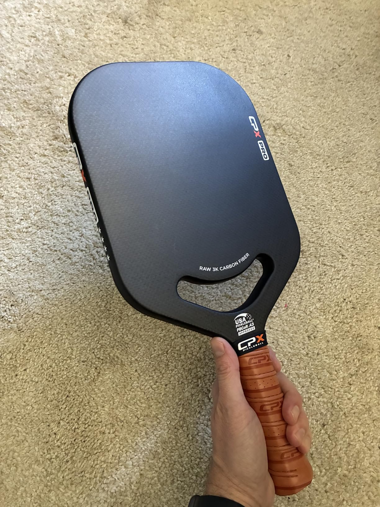 CPX Pro Carbon Fiber Pickleball Paddle - Professional Grade, Matte Finish, Honeycomb Core, Tennis Style Grip - Edgeless Paddle Designed in Chicago, USA customer photo 2