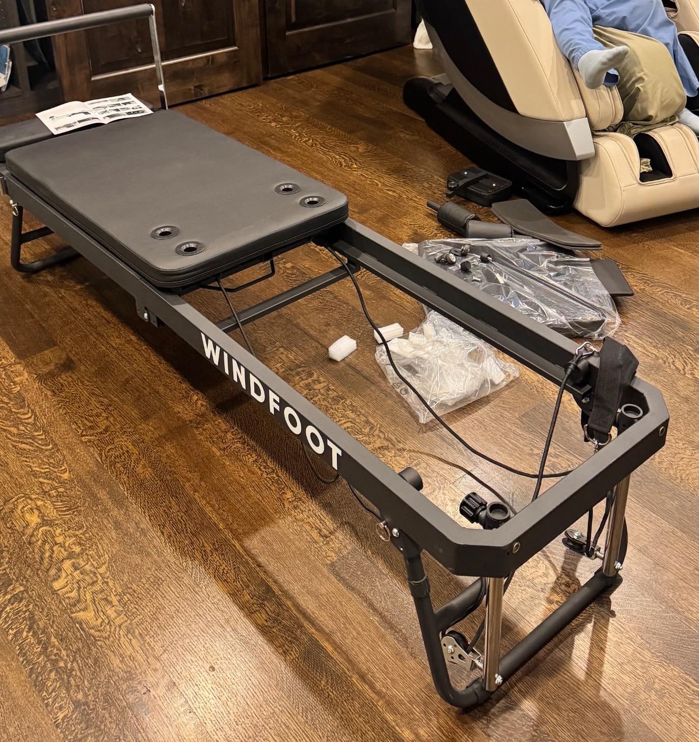 Pilates Reformer Machine Equipment with Springs & Cords for Home Workout, Foldable Pilates Equipment with Jump Board for All Level Users customer photo 2
