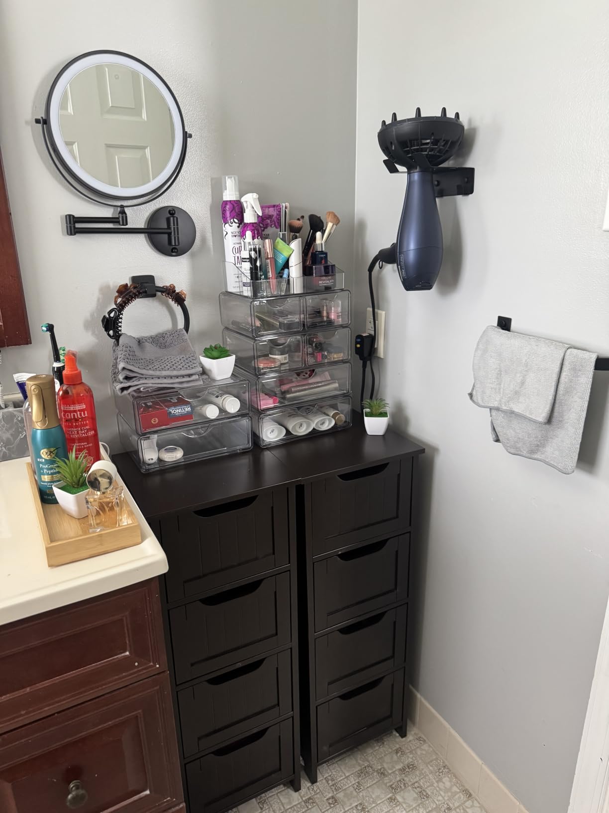 Vtopmart 3 Tier Clear Makeup Organizer with 2 Drawers customer photo 1