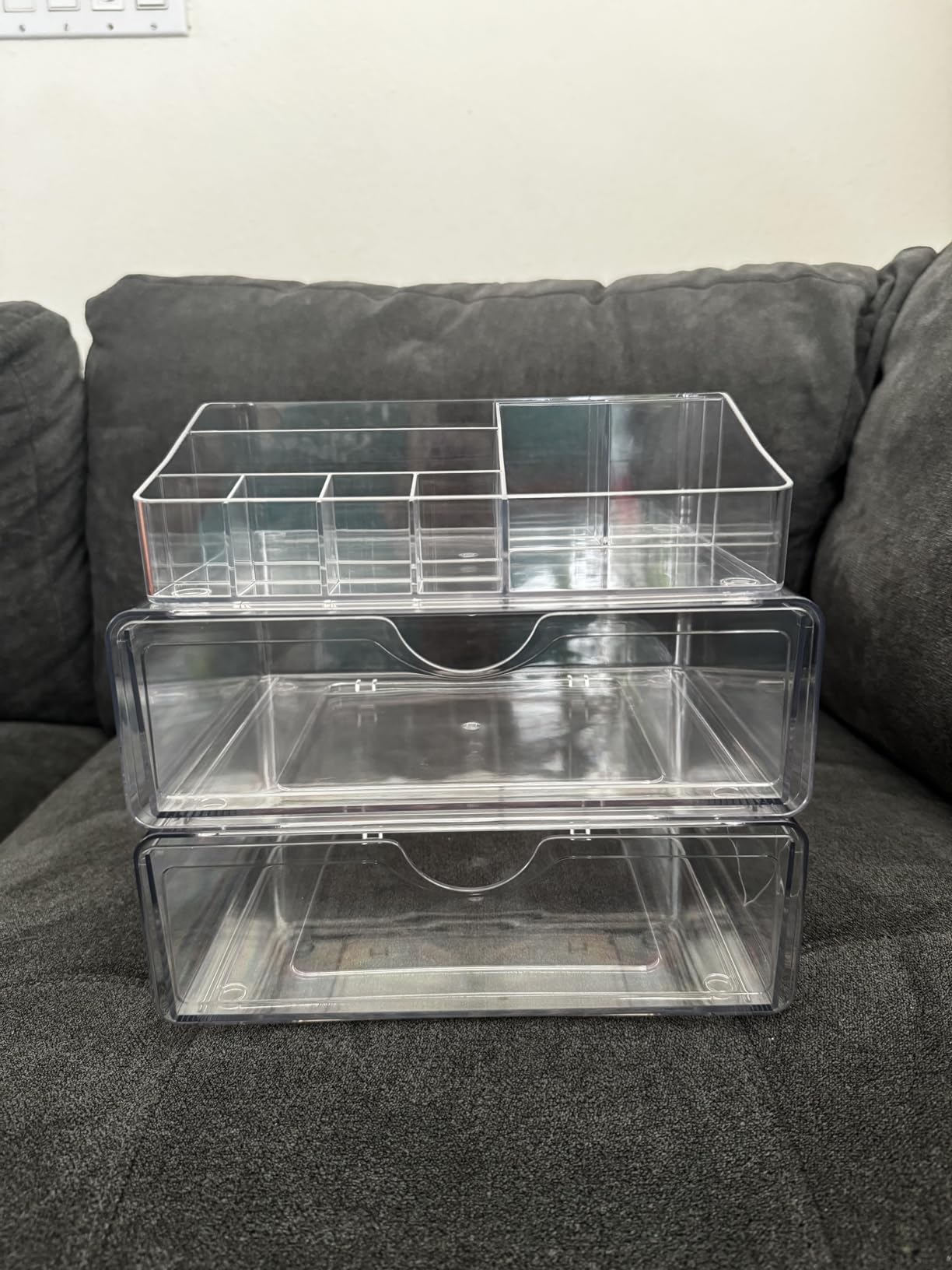 Vtopmart 3 Tier Clear Makeup Organizer with 2 Drawers customer photo 2