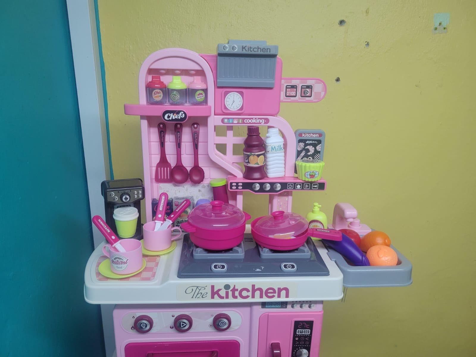 Kids Kitchen Playset,Cooking Stove,Play Sink,Oven,Lights & Sounds,Ages 3+ customer photo 1