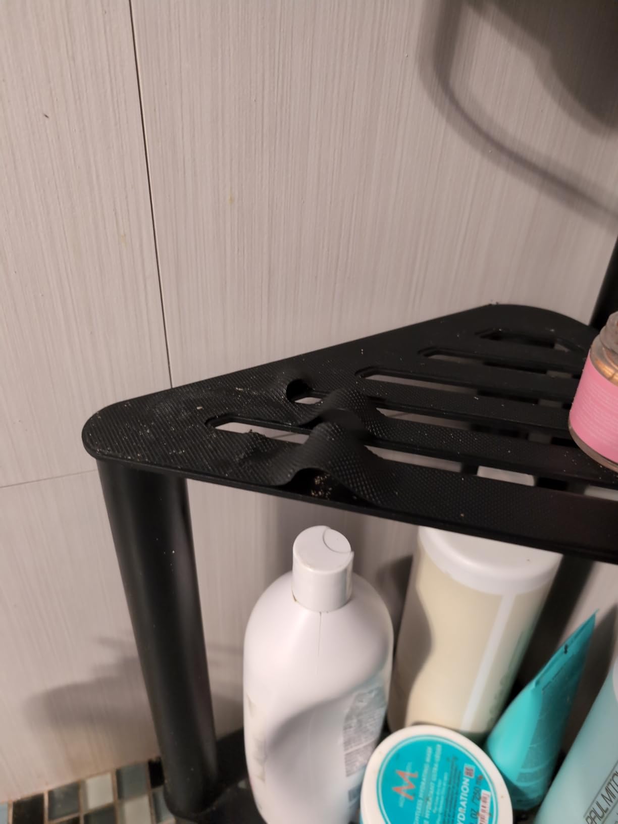 VOTZAAQ Shower Foot Rest, Shower Stool for Inside Shower, Stainless Steel Waterproof Shower Stool for Shaving Legs - Corner Bathroom Bench Seat with Storage Shelf for Small Shower Spaces customer photo 1