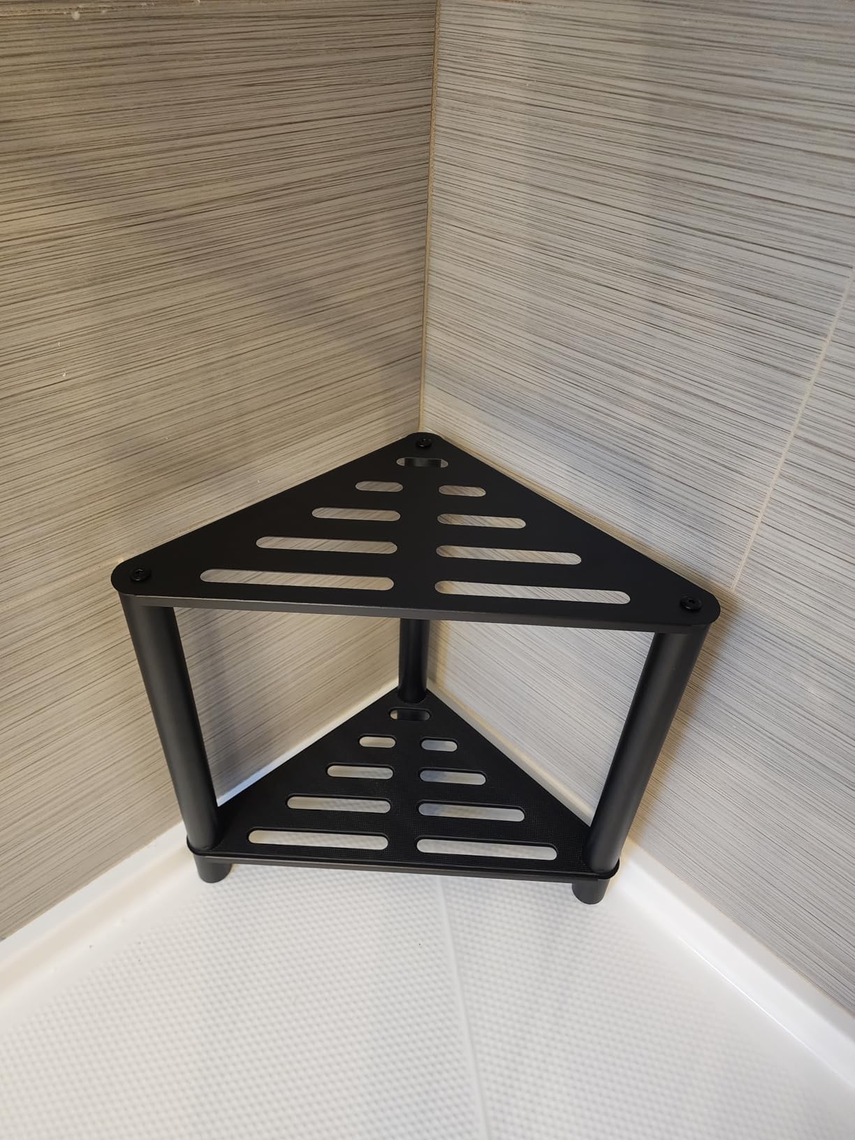 VOTZAAQ Shower Foot Rest, Shower Stool for Inside Shower, Stainless Steel Waterproof Shower Stool for Shaving Legs - Corner Bathroom Bench Seat with Storage Shelf for Small Shower Spaces customer photo 2