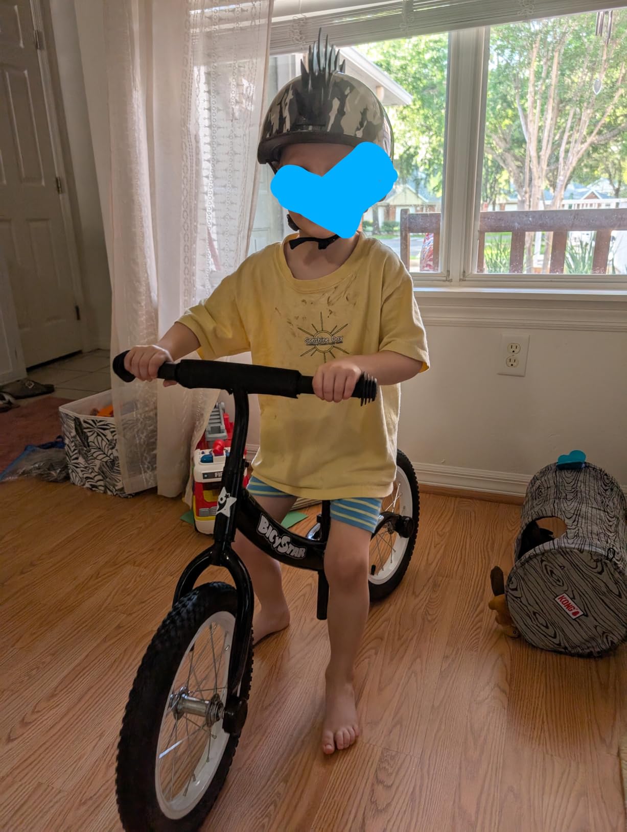 bicystar 14 Inch Balance Bike for Kids 3-5 with Rubber Air Tires, Blue customer photo 2