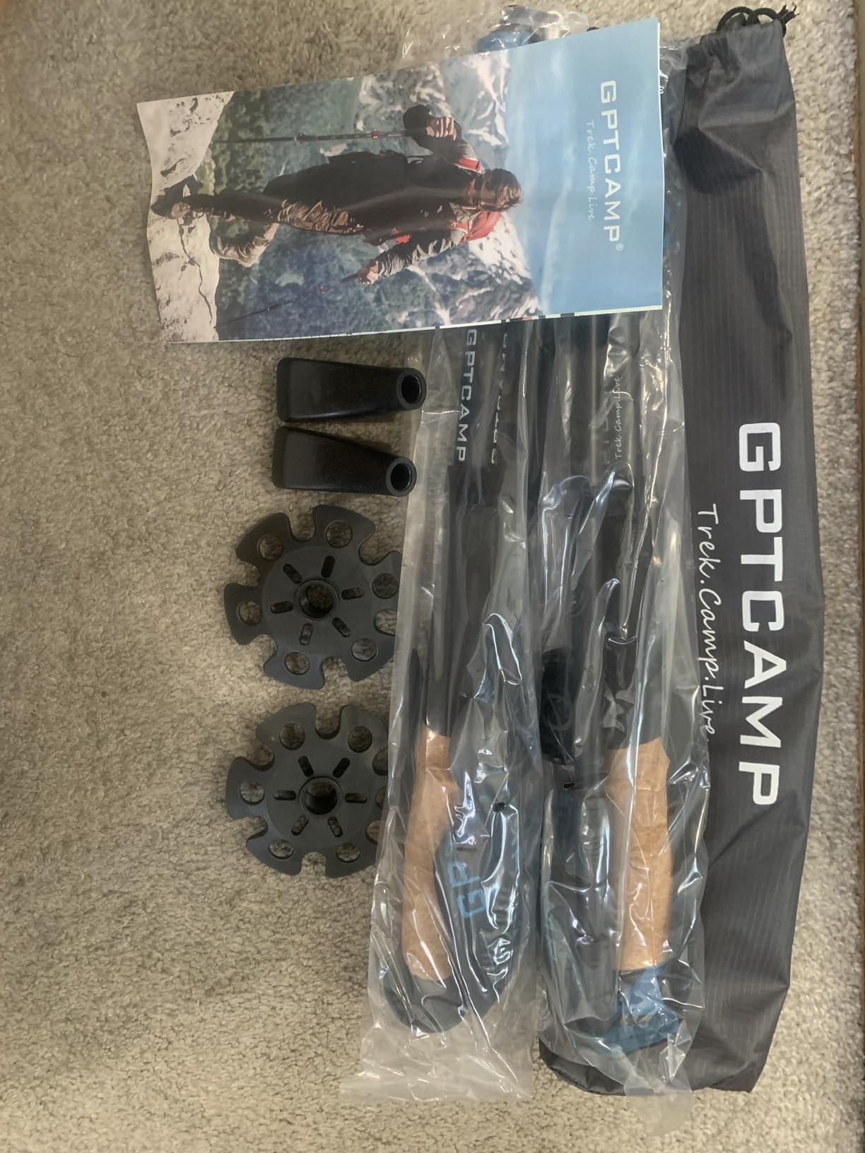 GPTCAMP Collapsible Hiking Trekking Poles with Cork EVA Grips customer photo 2