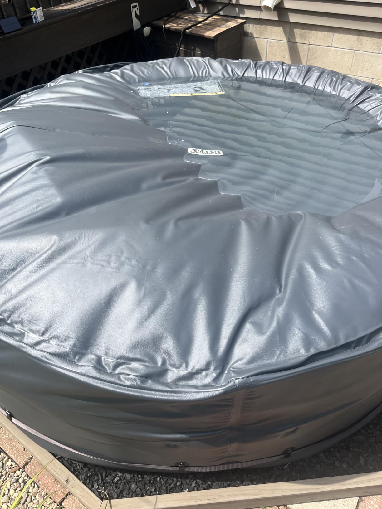 INTEX 28425EH PureSpa Bubble Massage Spa Set Outdoor Inflatable Portable Hot Tub, Includes Energy Efficient Spa Cover, Saltwater System Ready, 4 Person, 77in x 28in customer photo 2