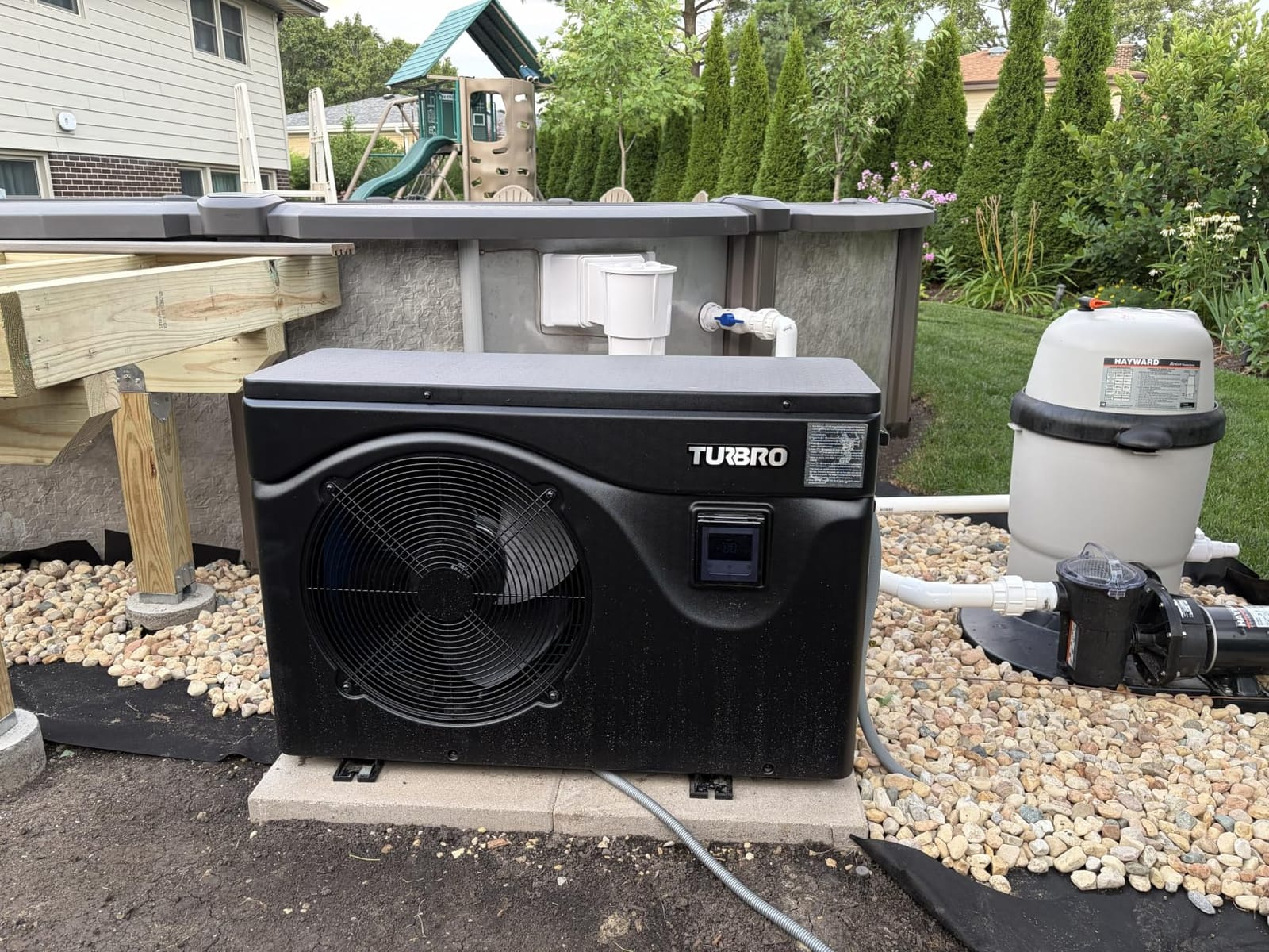TURBRO 50,000 BTU Inverter Pool Heater, Up to 15,000 Gallons, 220-240 V | WiFi Enabled, 15.90 COP, IPX4-Waterproof, Electric Swimming Pool Heat Pump for in and Above-Ground Pools, Beluga B50V customer photo 1