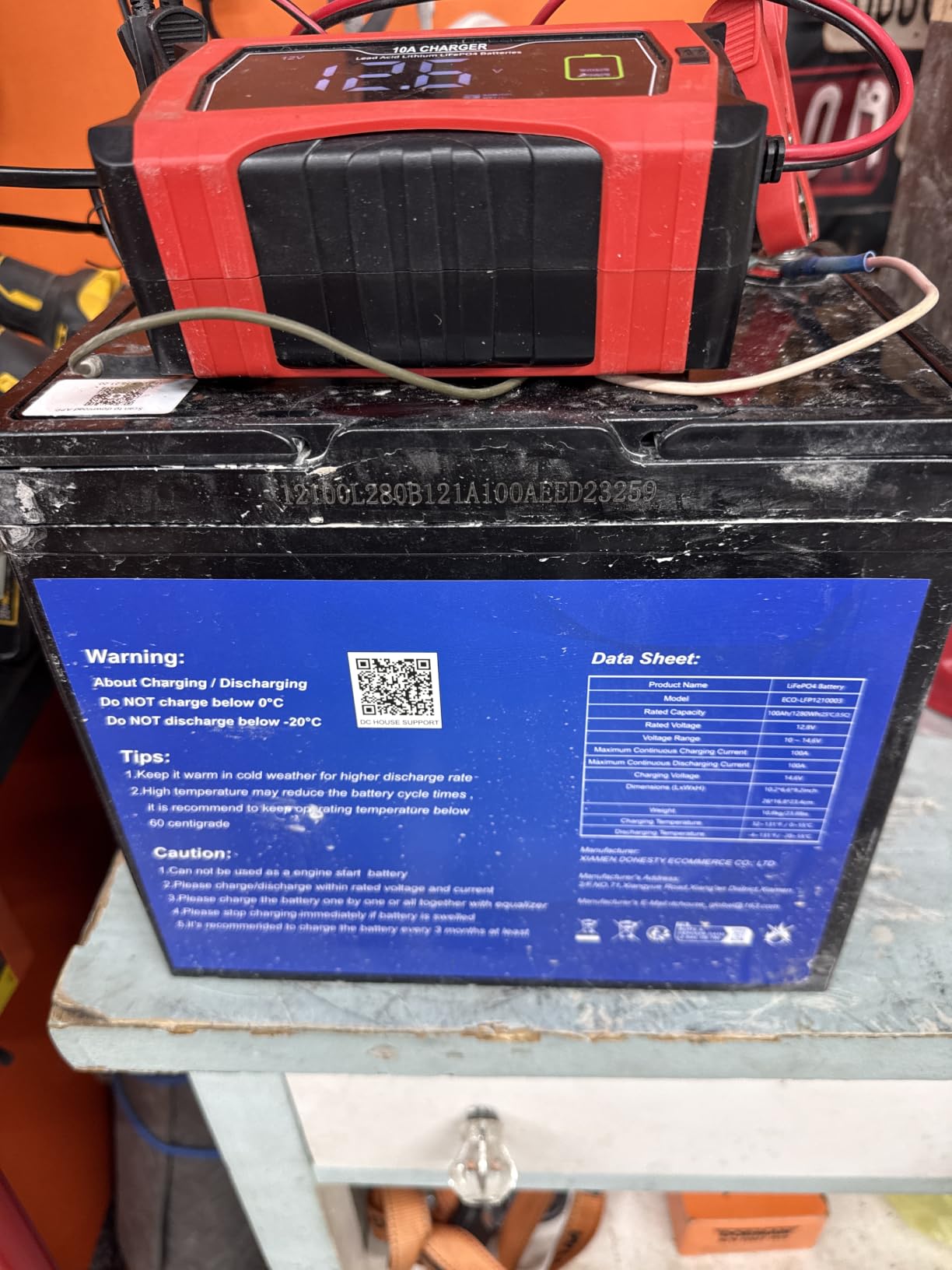 DC HOUSE 12V 100Ah Bluetooth LiFePO4 Trolling Motor Lithium Battery | Group 24, Low Temp Cut-Off, Up to 15000 Cycles, 100A BMS, Perfect for Trolling Motors, Marine, Boat, Solar customer photo 1