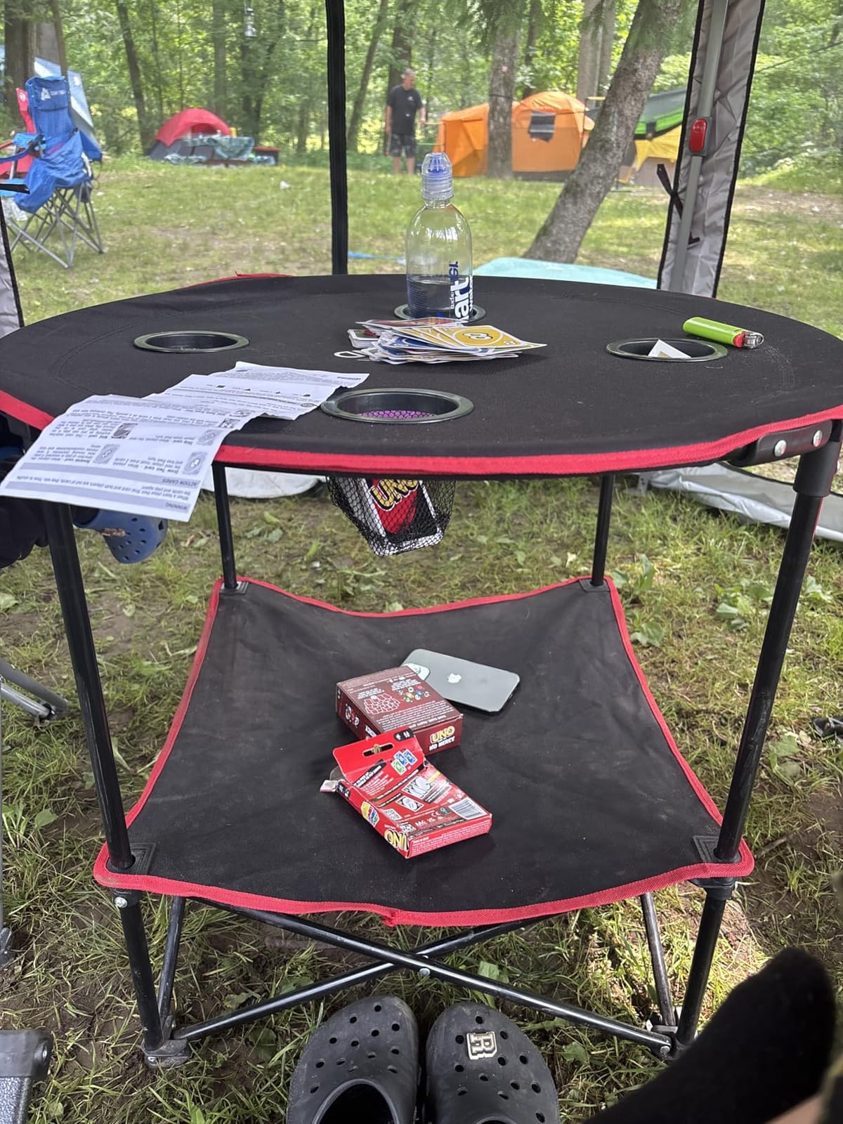 2.5 FT Picnic Table with 2 Wing Panels, Mesh Metal Folding Grill Table Height Adjustable & Lightweight & Portable Table for Outdoor Indoor Camping, Picnic, Beach and BBQ, RV customer photo 2