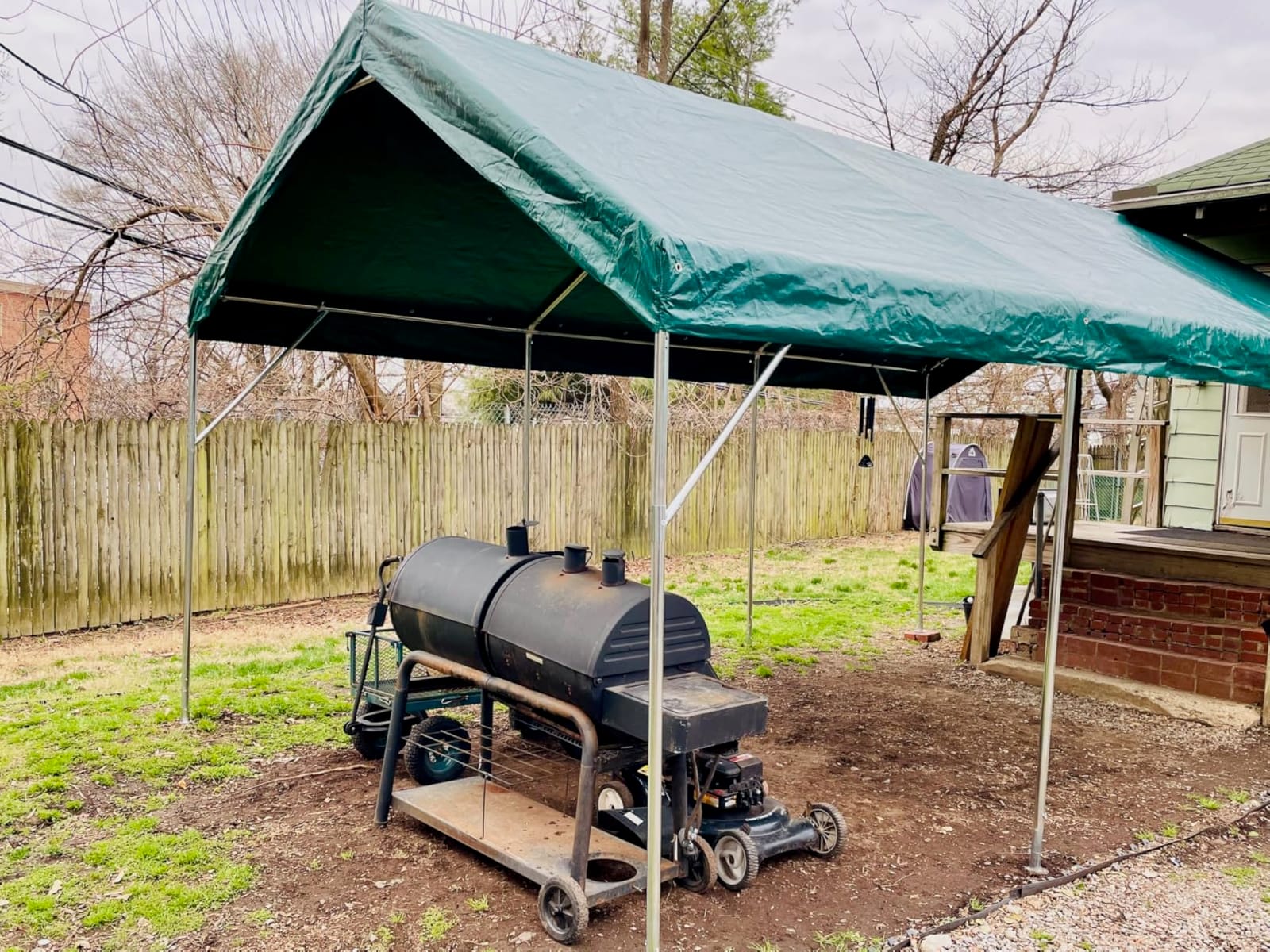 ADVANCE OUTDOOR 12x20 ft Heavy Duty Carport Potable Car Canopy Garage Party Tent Boat Shelter, Adjustable Height from 9.8 ft to 11.3 ft, Gray customer photo 1