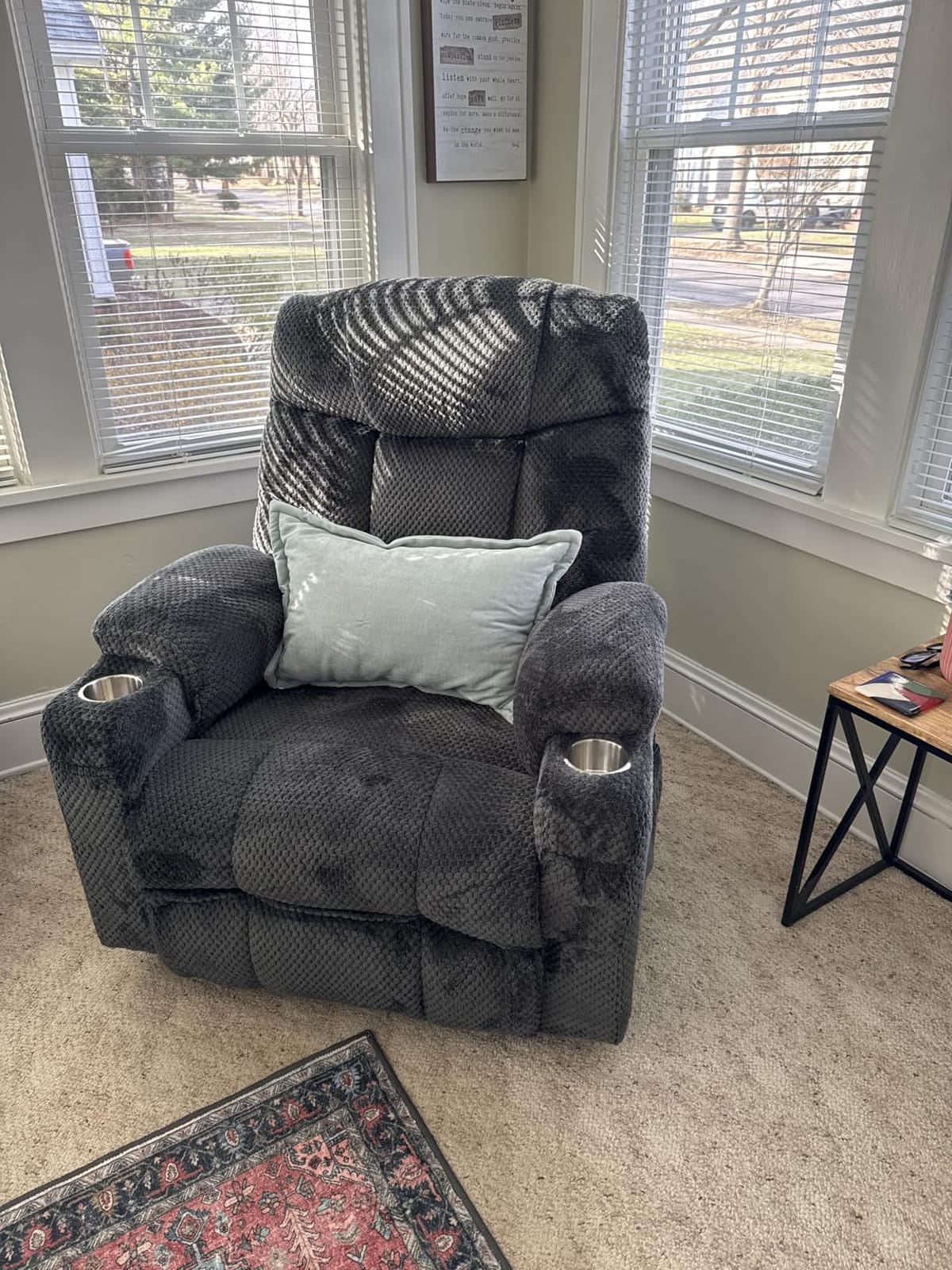 CDCASA Dual Motor Lay Flat Power Lift Recliner Chair, Massage, Heat, Beige customer photo 1
